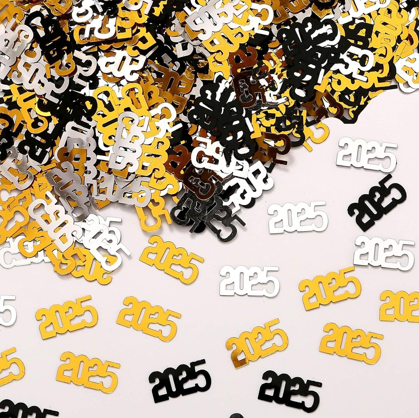 Gold Silver and Black Graduation Confetti 2025, 60g Class of 2025 Table Centerpiece Grad Confetti for 2025 Graduation Party Decorations Supplies