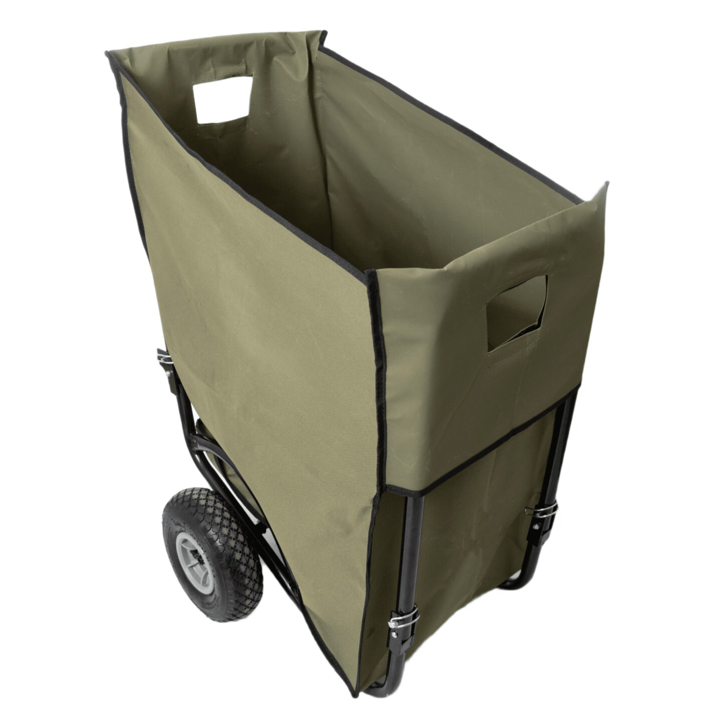Lehman&#x27;s Foldable Wheelbarrow Firewood Cart, Sturdy Wheel Barrow for Yard Cleanup Log Transport and Outdoor Tasks, Collapsible For Easy Storage
