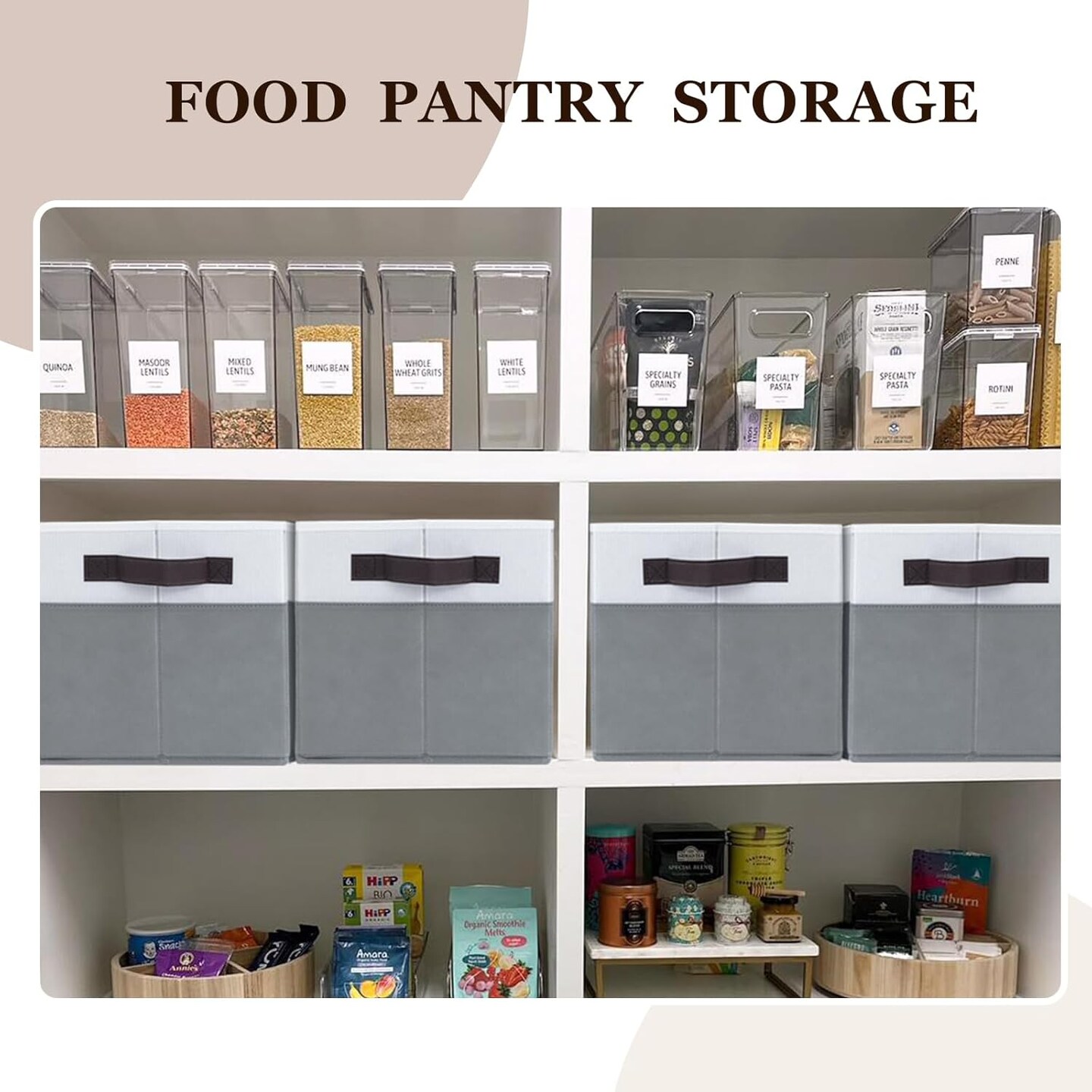 4 Pack Large Summer Storage Baskets for Shelves | Fabric Closet Organizers and Storage Bins with Handles Home Organization | Decorative Collapsible Baskets