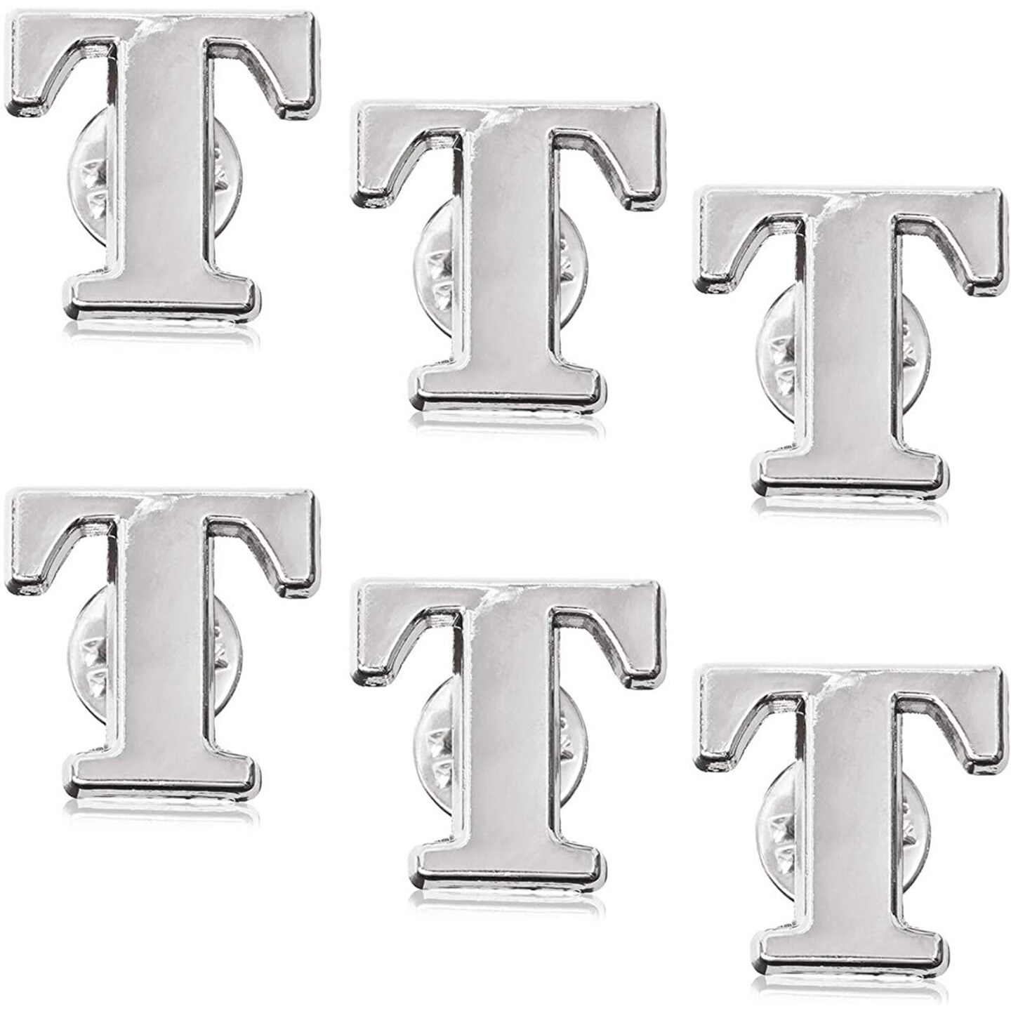 Bright Creations Alphabet Letter Lapel 6 Pack - T Monogram Lapel Pin Set