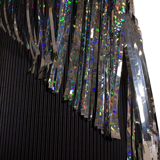 15 Inches x 10 Ft, Indoor &#x26; Outdoor Holiday Parade Float Shiny Sparkly Decoration, Parade Float Decorations For Trailer, Fringe Garland For Parties And Parades