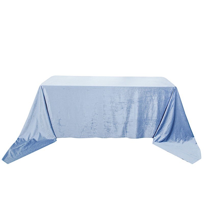 90" x 156" Premium Velvet Rectangular Tablecloth – Wedding & Party Linens