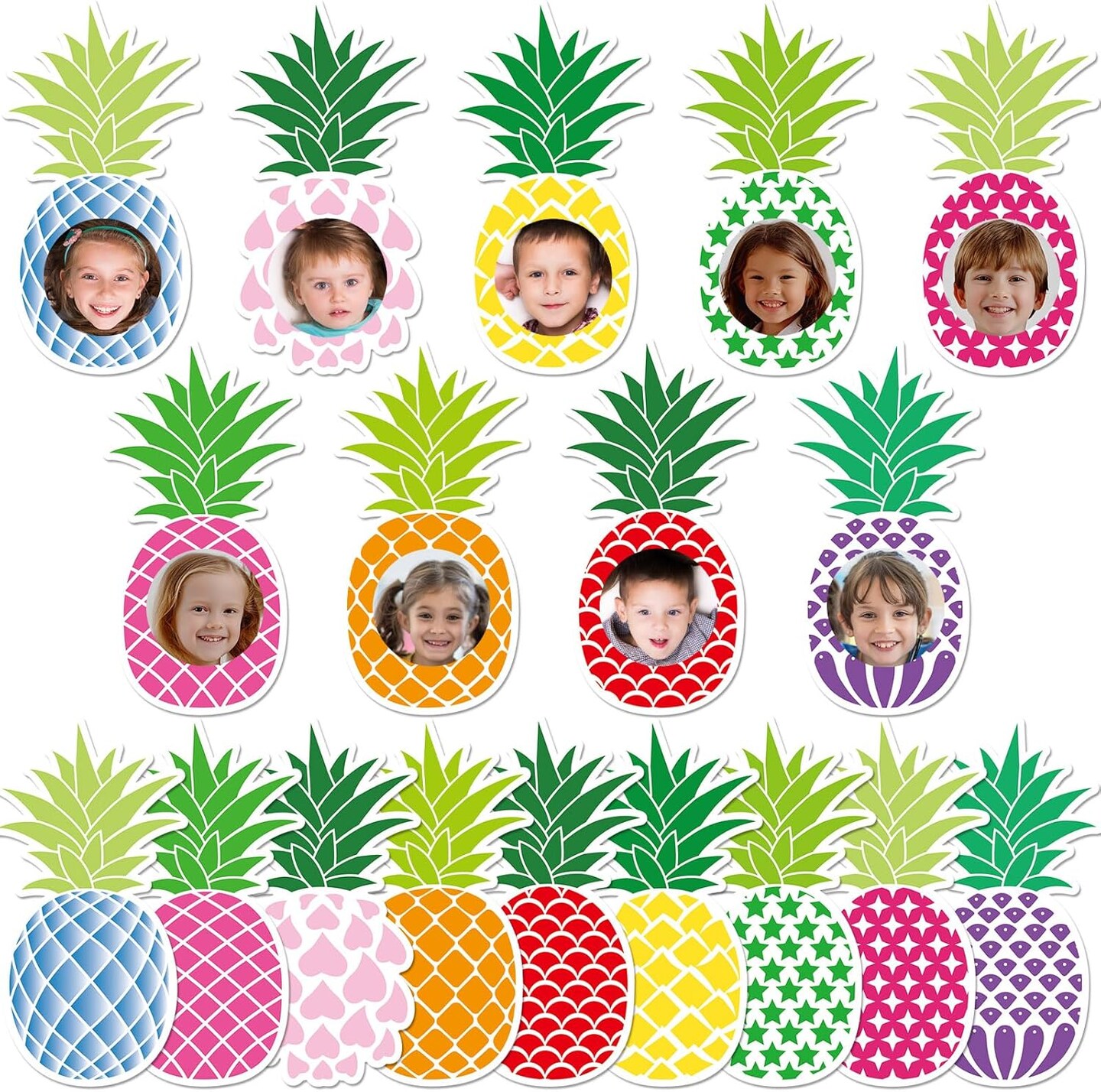 Pineapple Cutouts 54 Pcs Tropical Cut-Outs