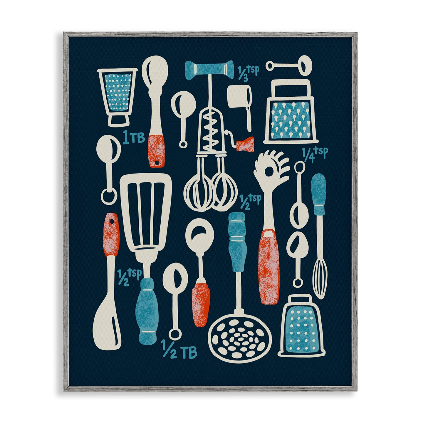 Stupell Industries Kitchen Measurement Utensils Framed Giclee By Connie Summers