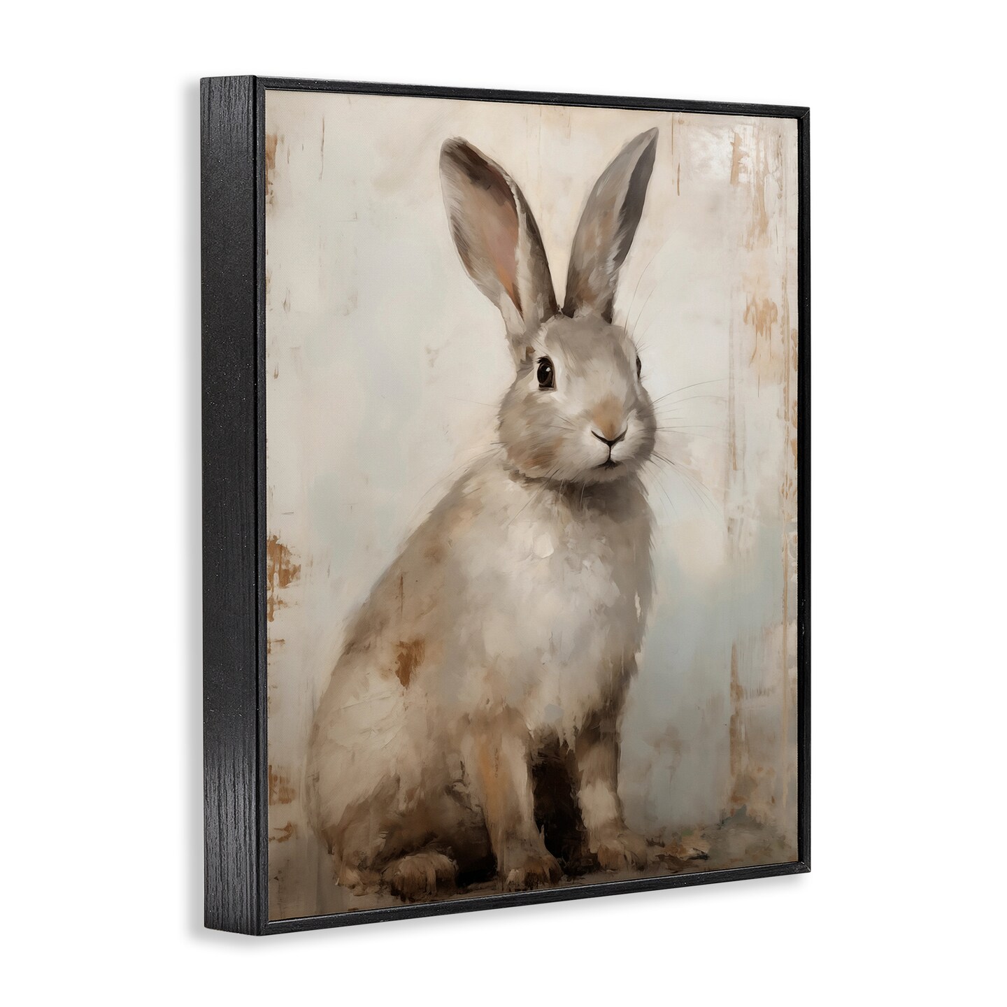 Stupell Industries Neutral Rabbit Portrait Framed Giclee By Arlington Prints