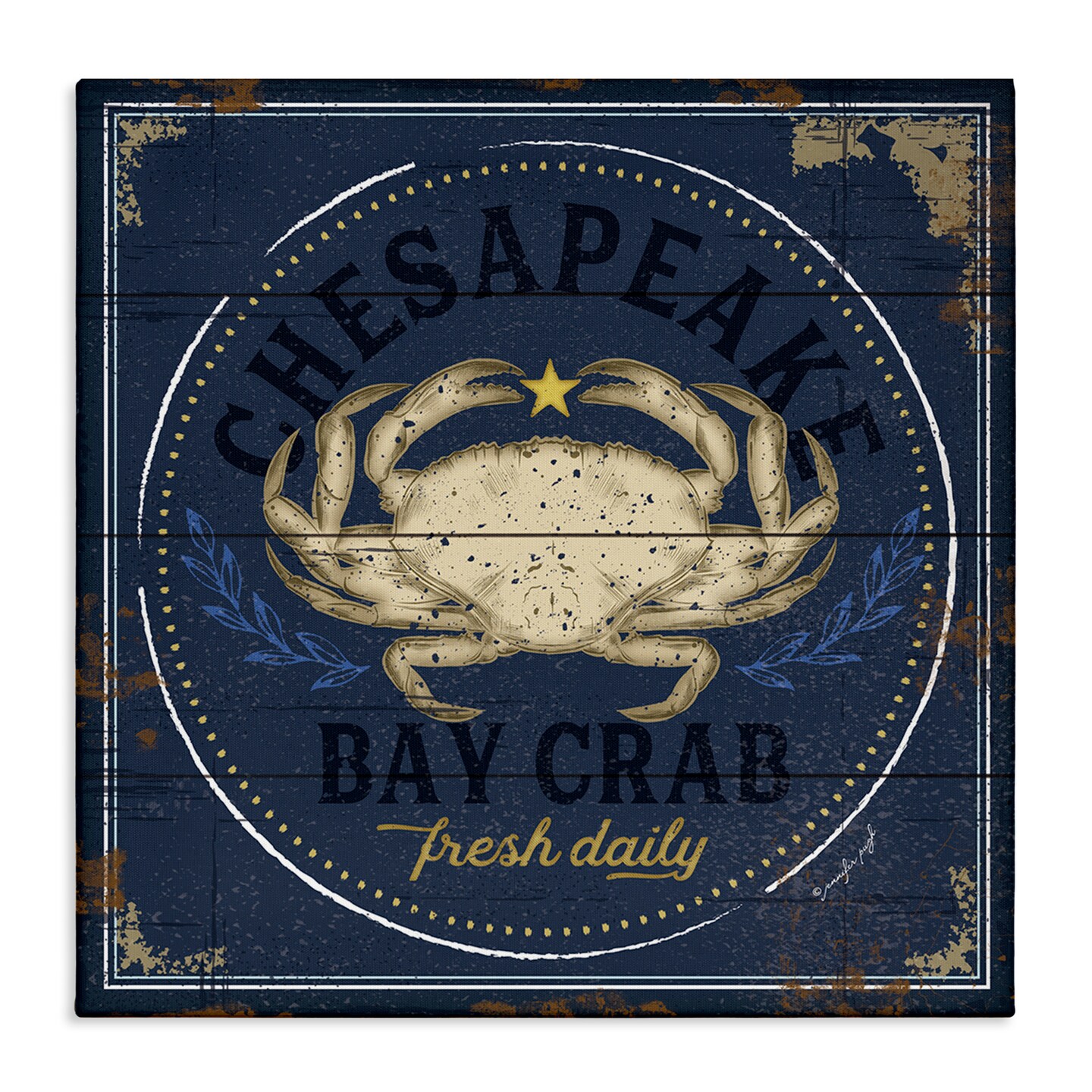 Stupell Industries Fresh Crab Chesapeake Bay Canvas By Jennifer Pugh