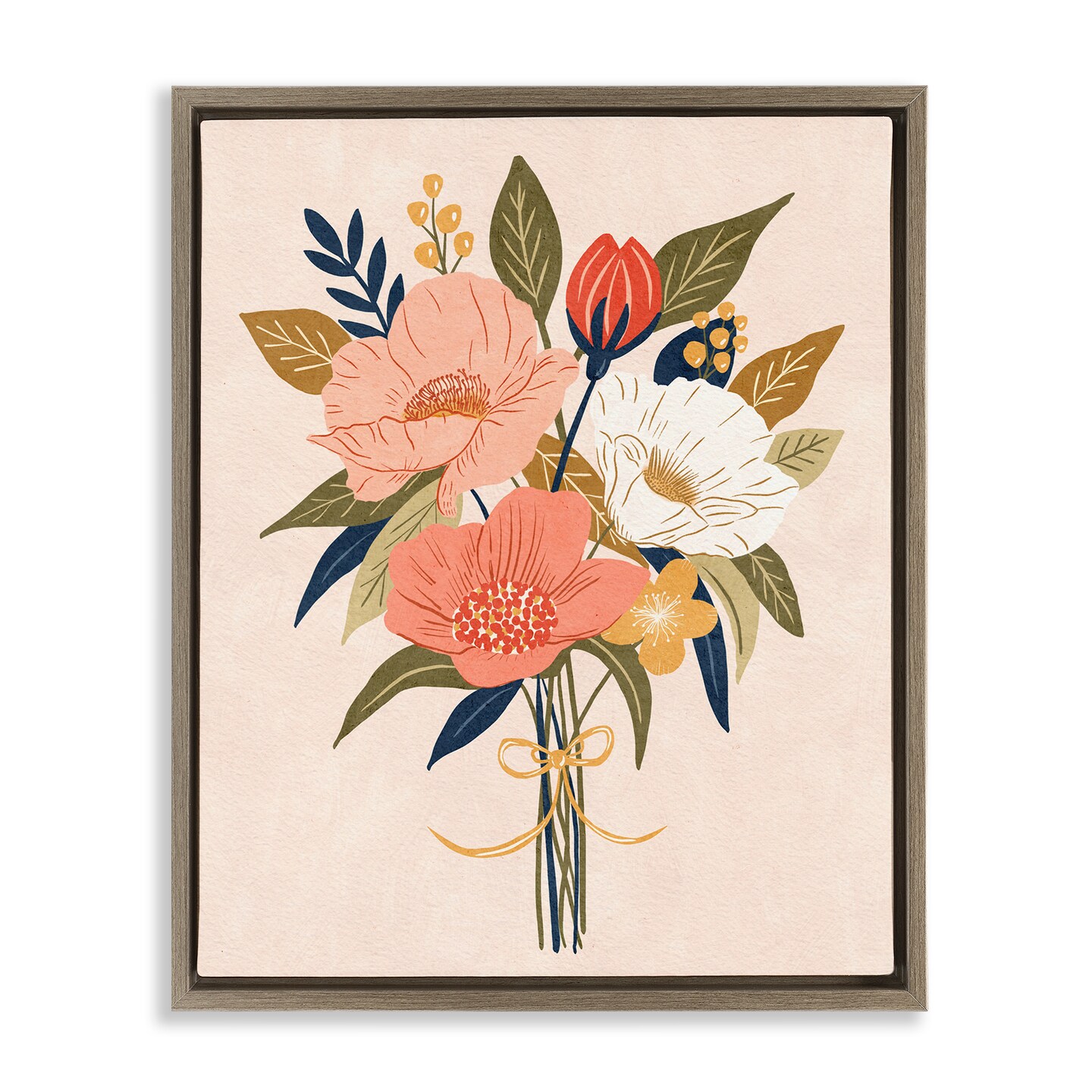 Stupell Industries Peach Floral Bouquet Floating Frame By Lisa Nohren