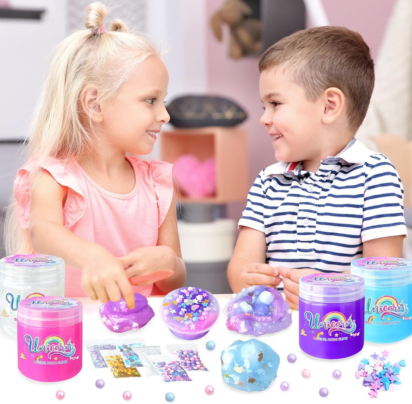 Unicorn Slime Kit with Glitter Add Ins