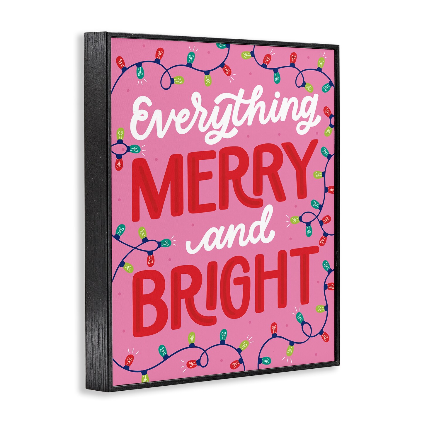 Stupell Industries Everything Merry and Bright Framed Giclee By Jalynn Heerdt