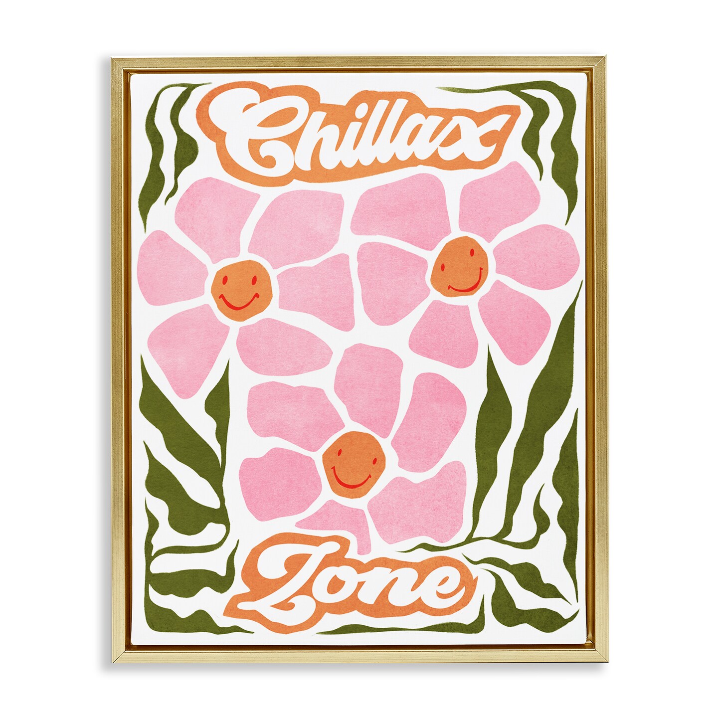 Stupell Industries Chillax Zone Groovy Flowers Floating Frame By Ziwei Li
