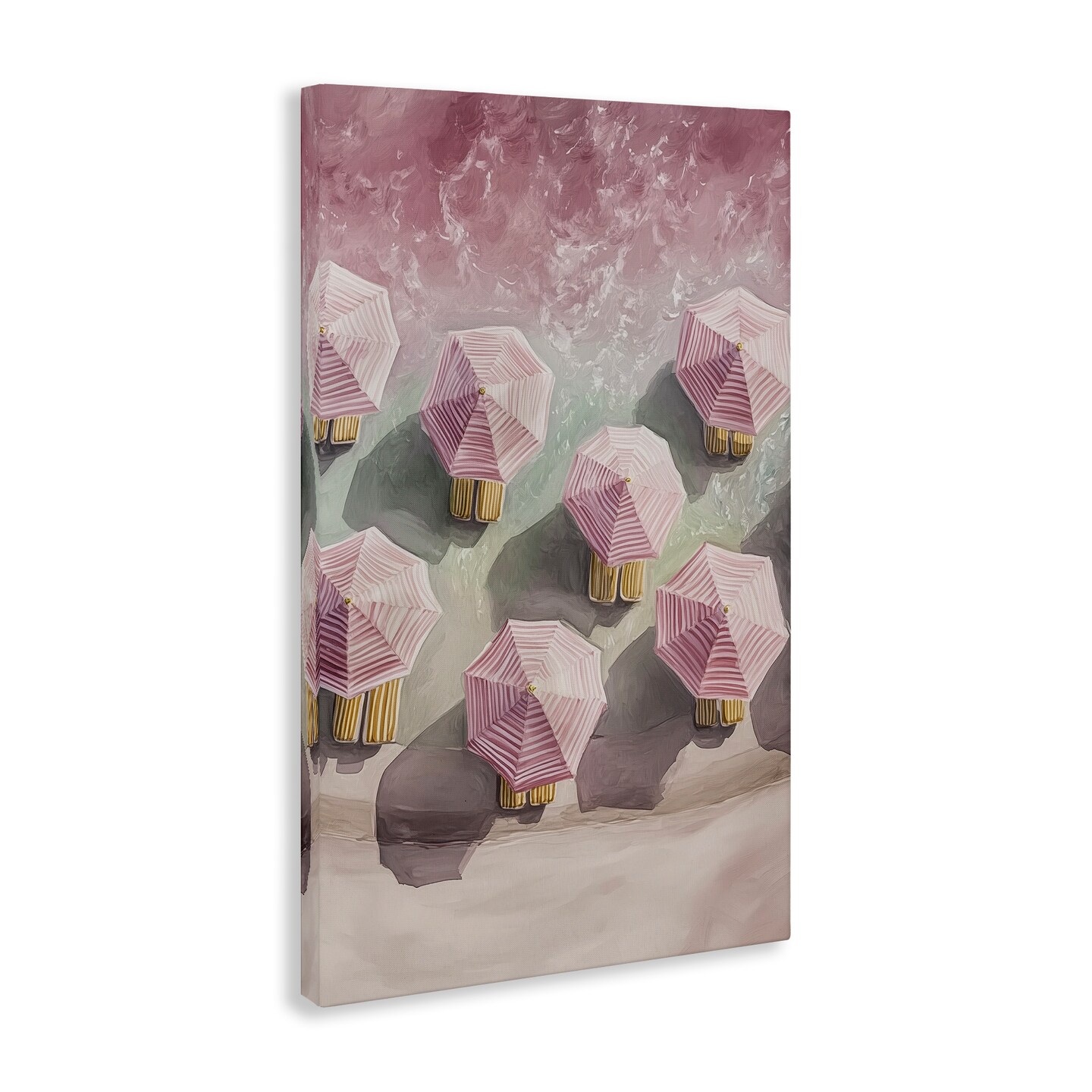 Stupell Industries Aerial Pink Beach Umbrellas Canvas By Annabelle Hall