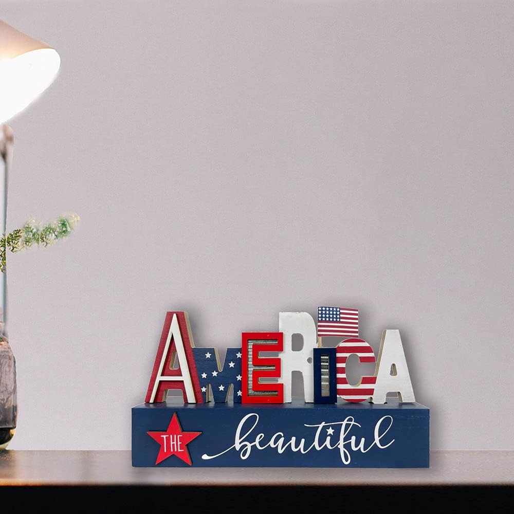 American Patriotic Letter Box Sign 4th of July Decorations(Letter)