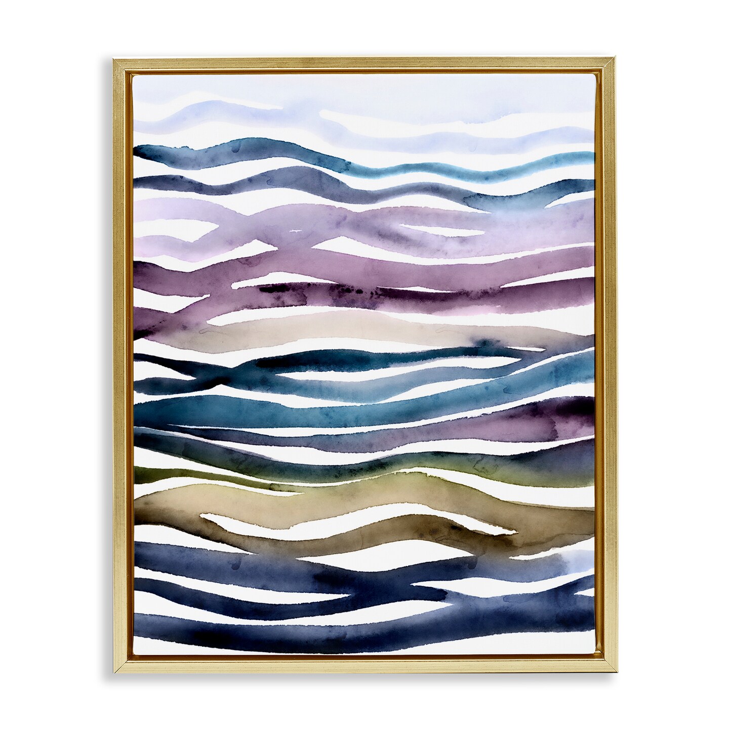 Stupell Industries Muted Watercolor Waves Floating Frame By Lisa Nohren ...