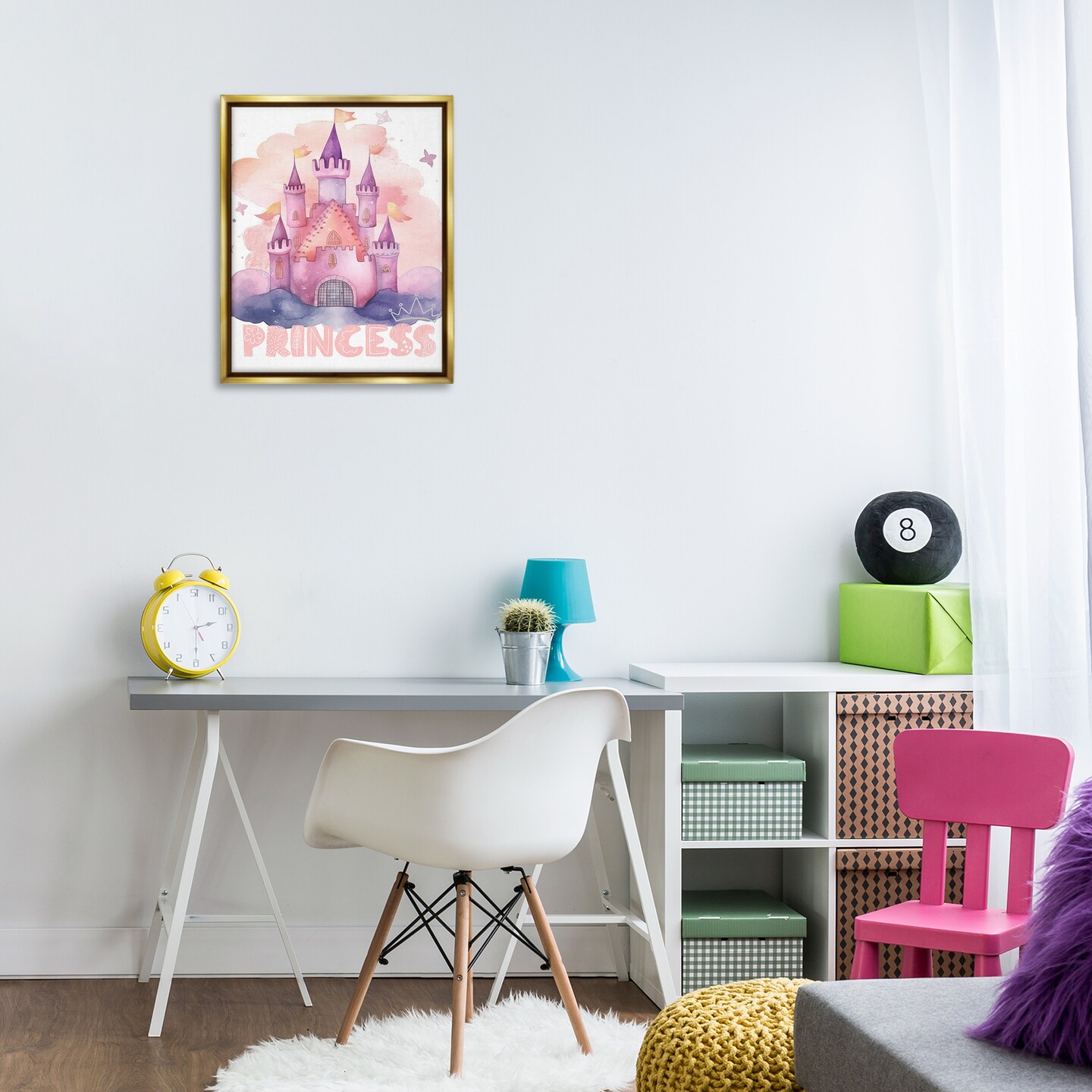 Stupell Industries Pastel Princess Castle Floating Frame By Jesse Keith