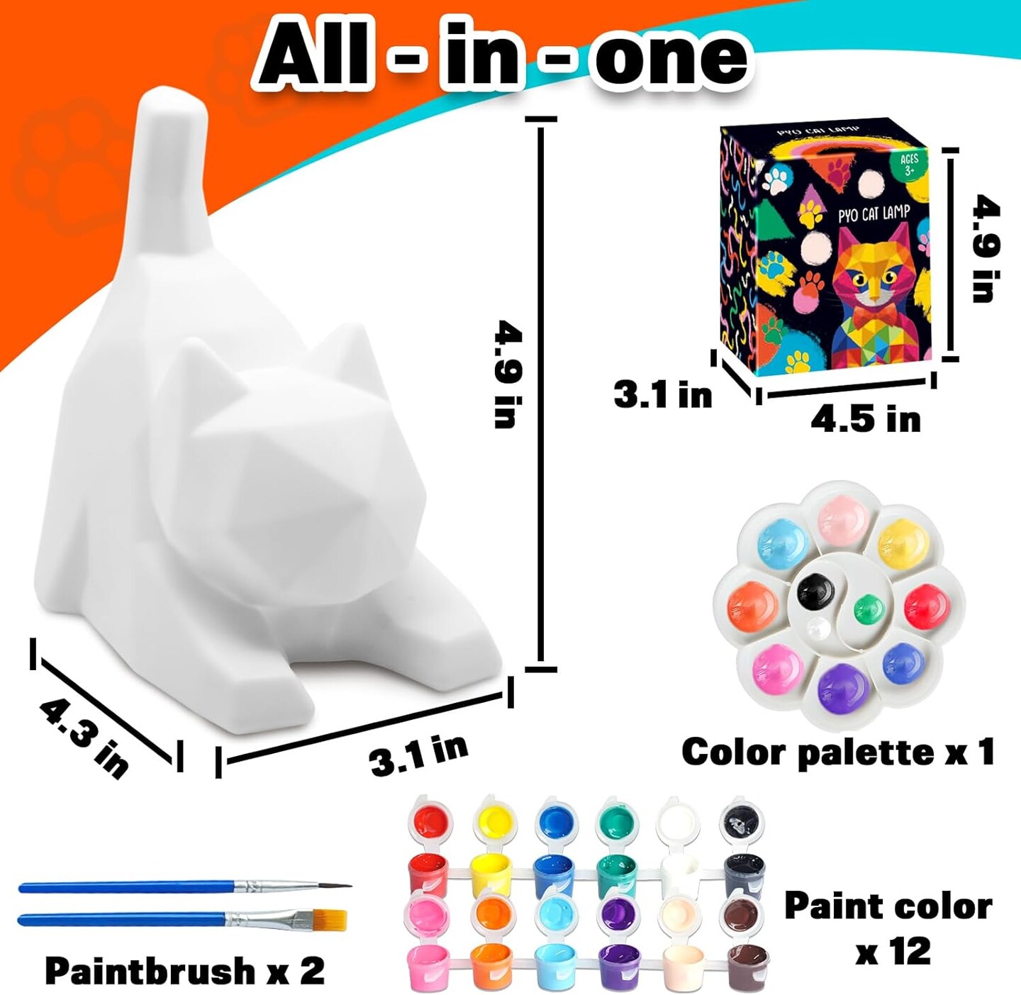 Paint Your Own Cat Lamp Kit