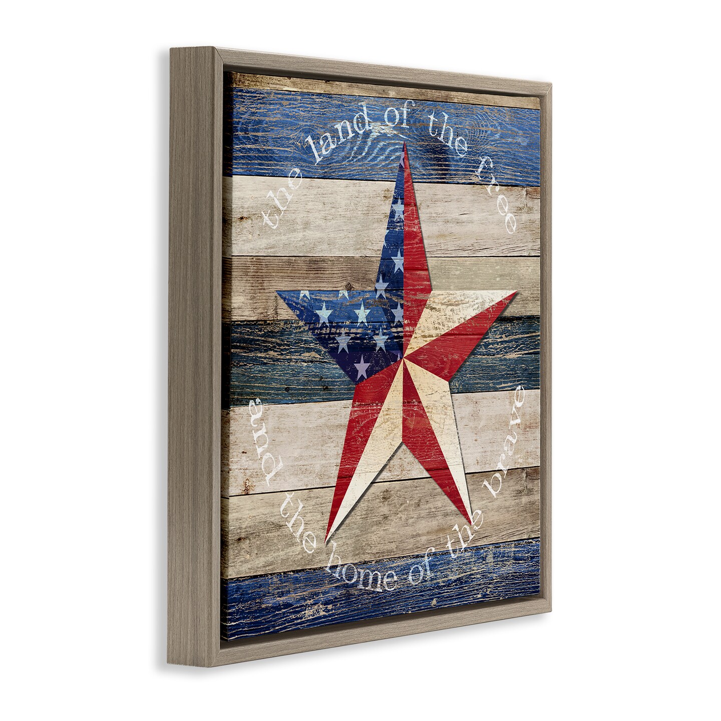 Stupell Industries Patriotic Star & Phrase Floating Frame By Susan Arnot