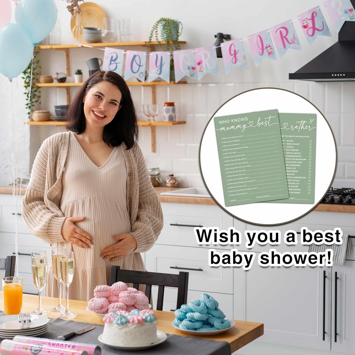 Hilarious Baby Shower Game Cards Ideas, 5" x 7" Double-Sided Baby Shower Games for Girl or Boy