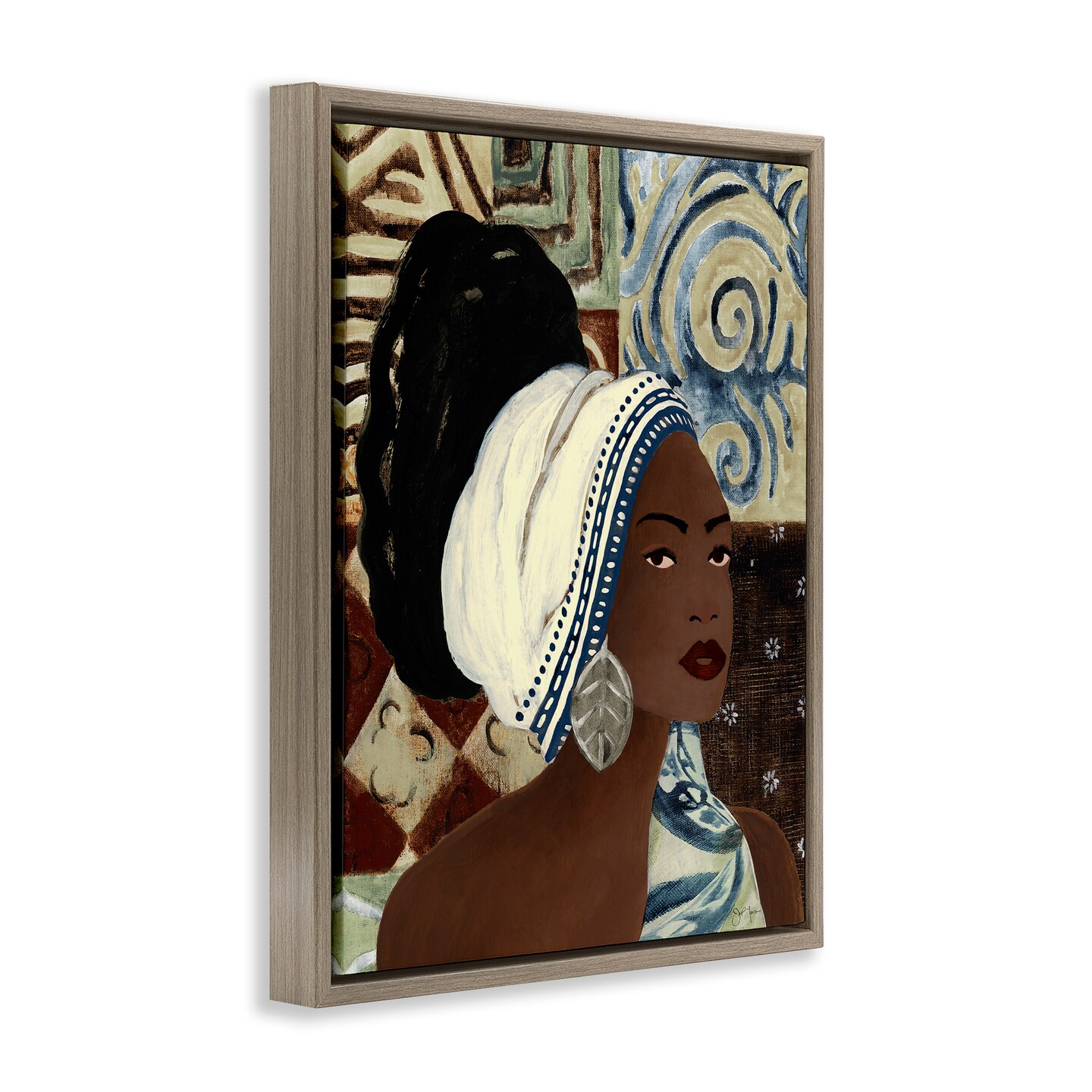 Stupell Industries Classy Earth Tones Portrait Floating Frame By Janet Tava