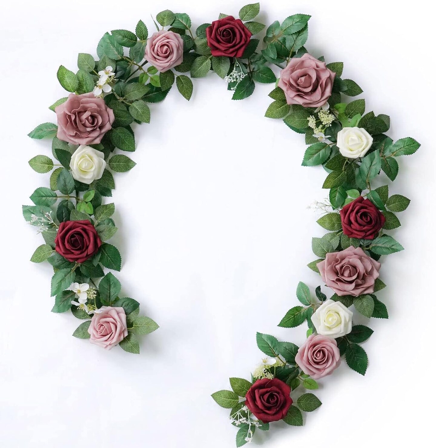 5FT Burgundy Artificial Flowers Garland