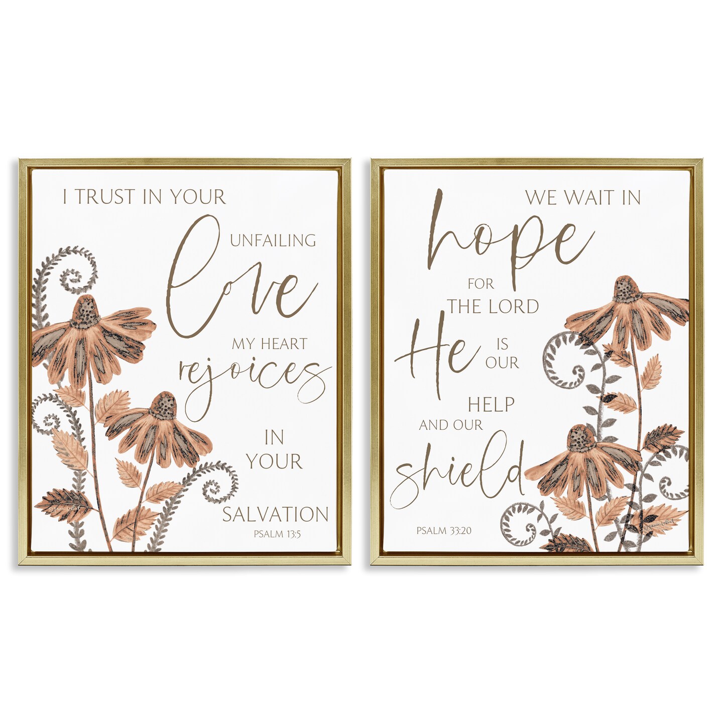 Proverb Frame Stupell Industries Spiritual Faith Proverbs with Flowers 2pc Floating ...