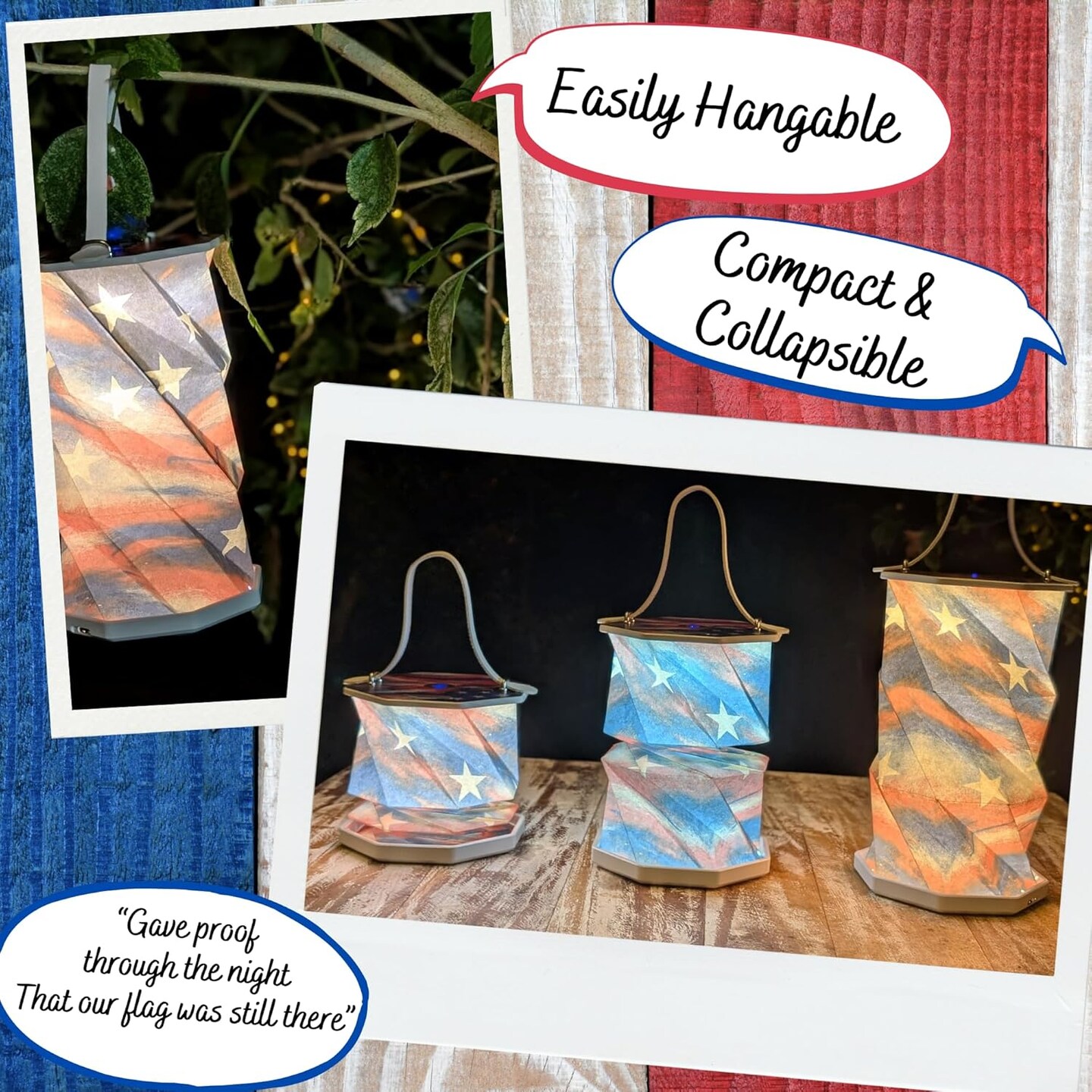 4th of July Patriotic Lamp Gift - Portable Night Light(red, white, blue)