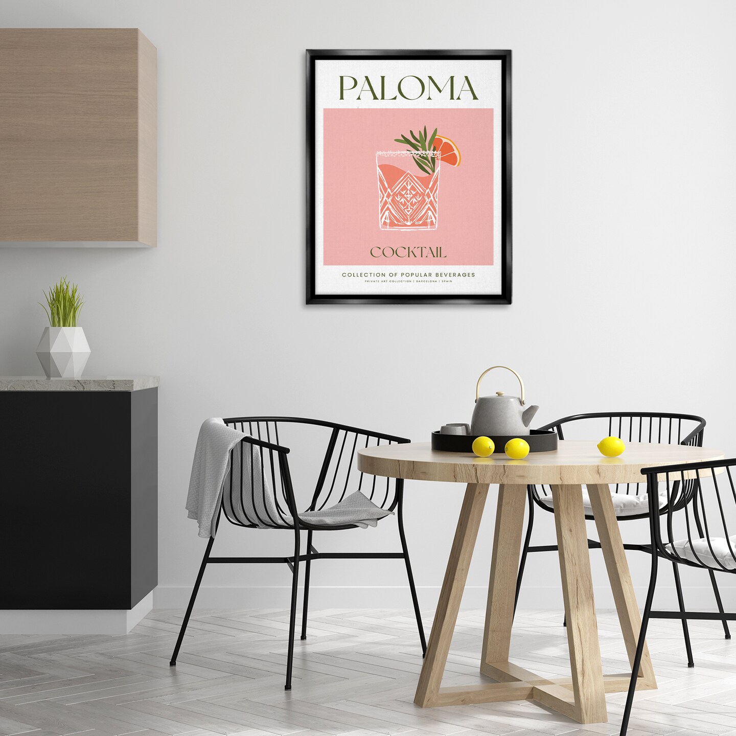 Stupell Industries Minimal Paloma Cocktail Floating Frame By Lettered and Lined