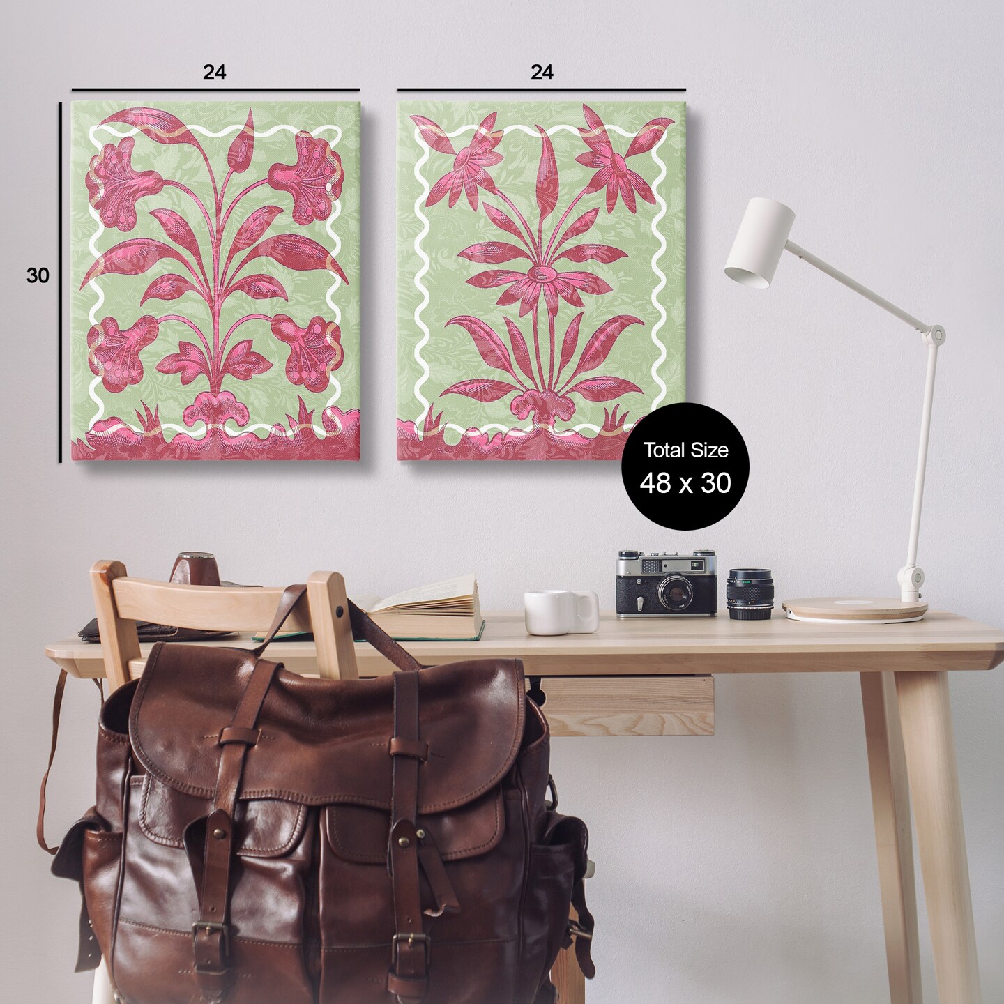 Stupell Industries Pink & Green Vintage Botanicals 2pc Canvas Set By Lil' Rue