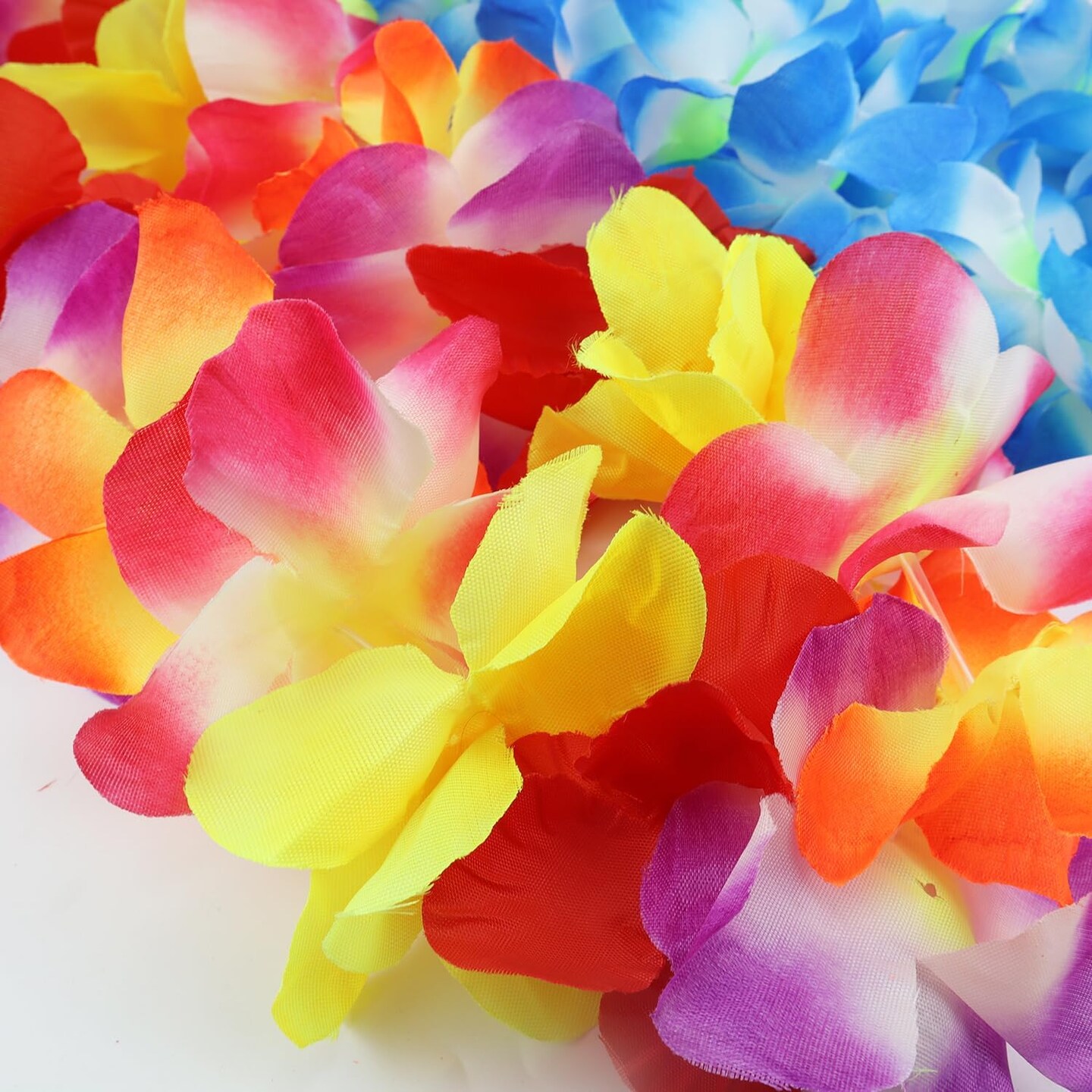 Hawaiian Leis Set,Hawaiian Luau Flower Leis Necklace Headband Bracelets Set