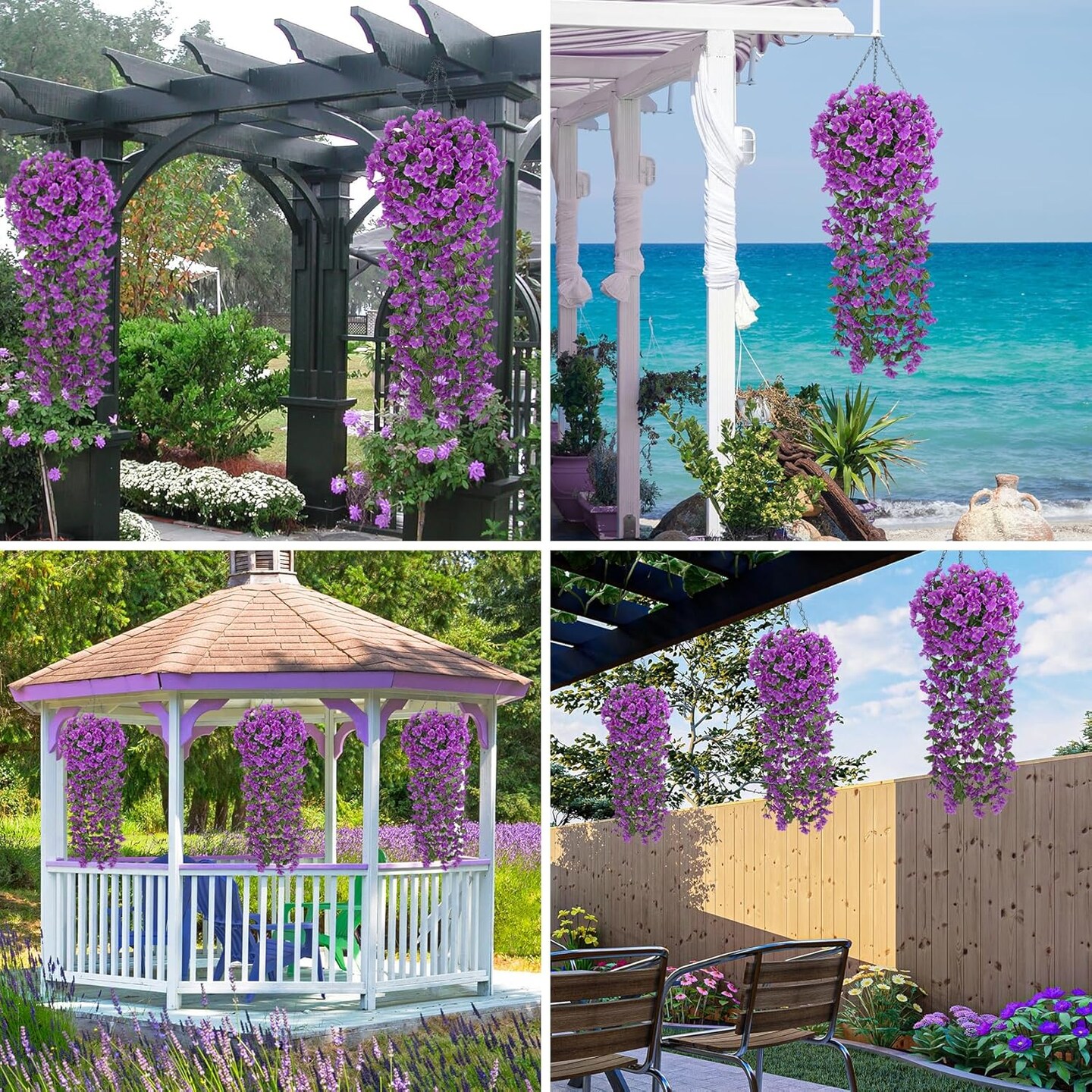 4 Pcs Artificial Hanging Flowers Fake Hanging