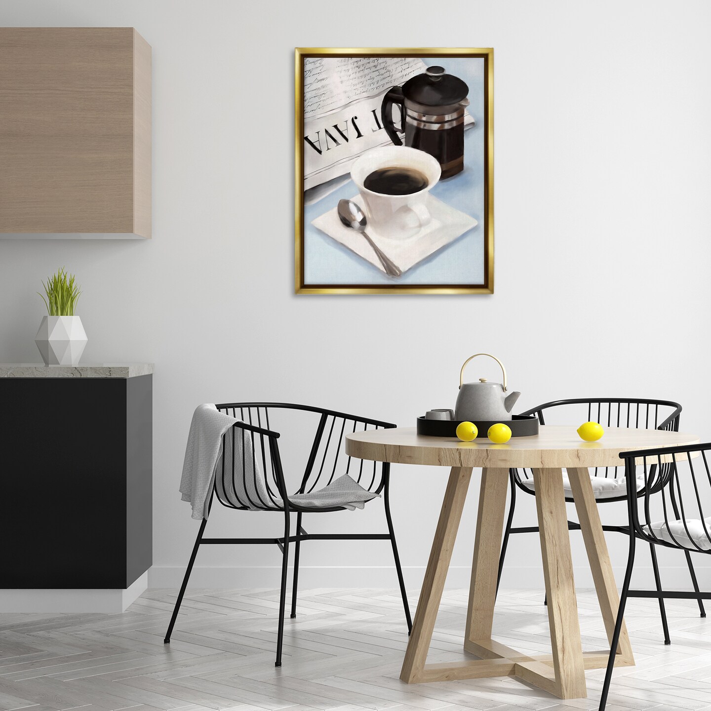 Stupell Industries Black Coffee & Newspaper Floating Frame By Carol Robinson