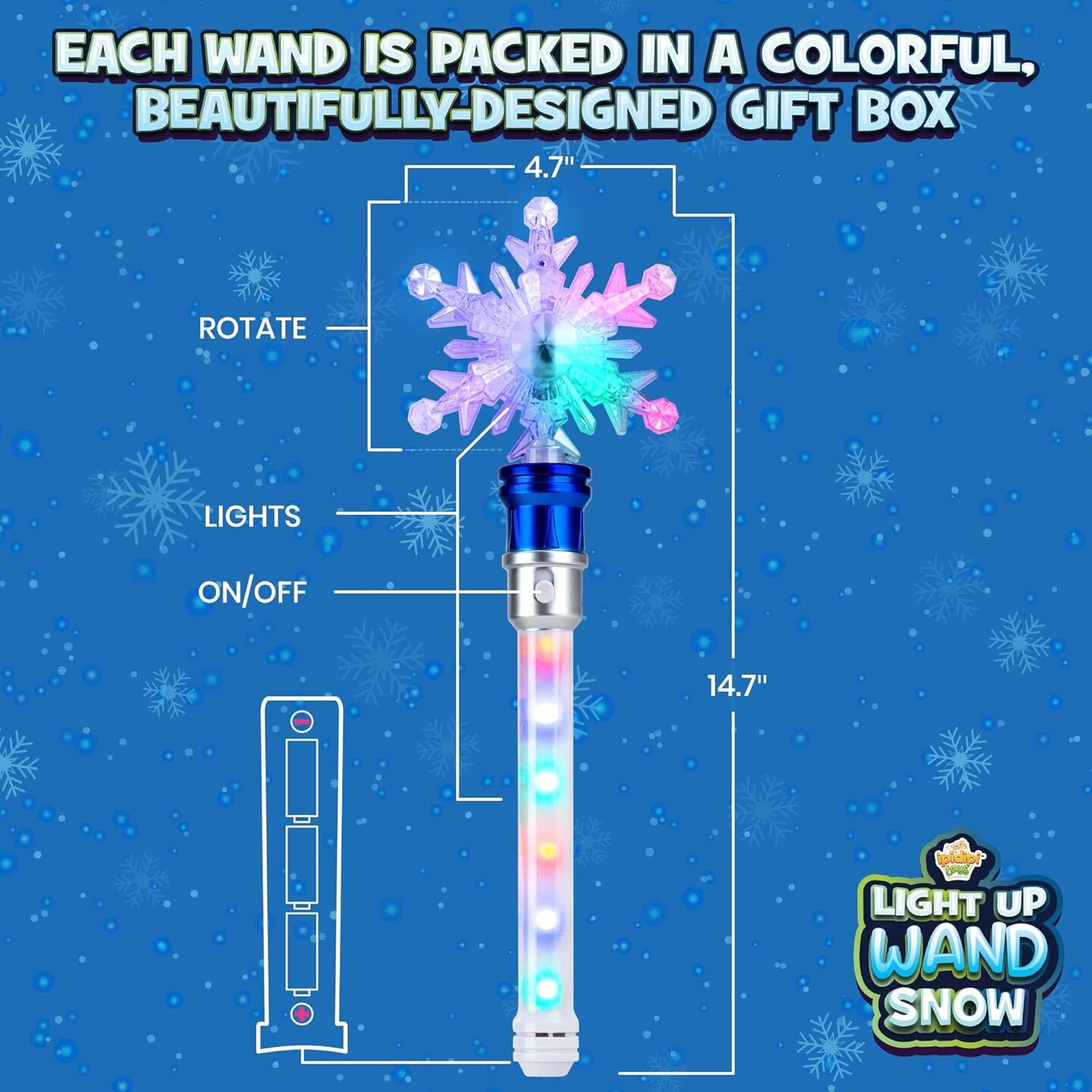 Pack of 2 Snowflake Wand Party Toys