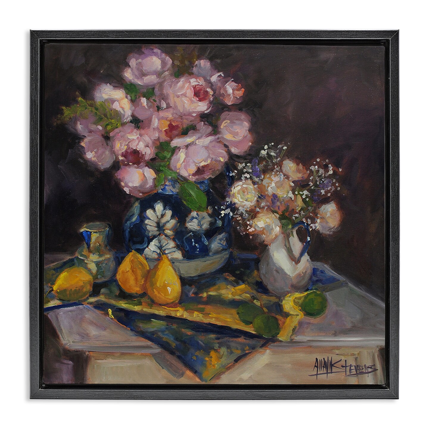Stupell Industries Moody Blossoms Still Life Floating Frame By Allayn Stevens
