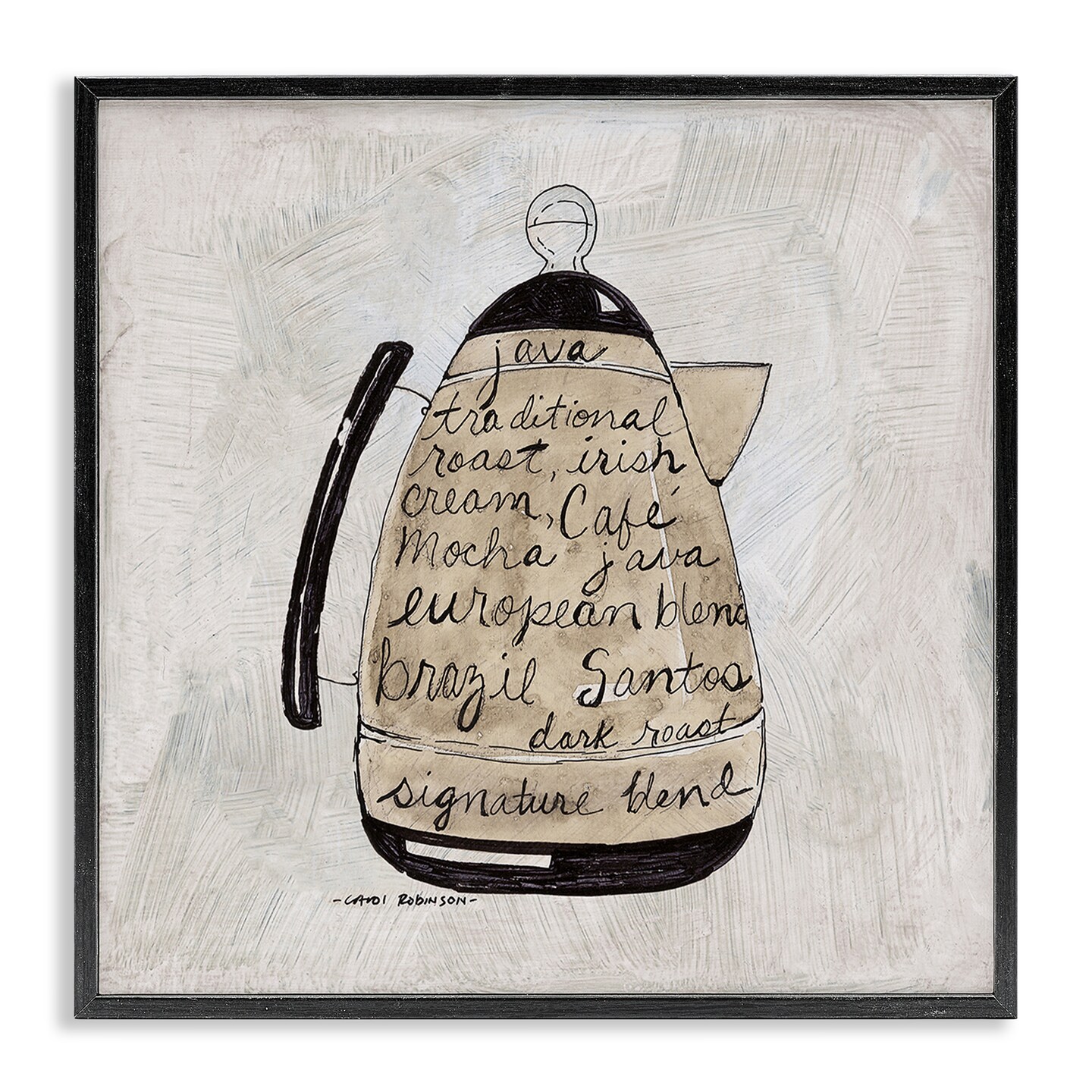 Stupell Industries Vintage Coffee Kettle Phrases Framed Giclee By Carol Robinson