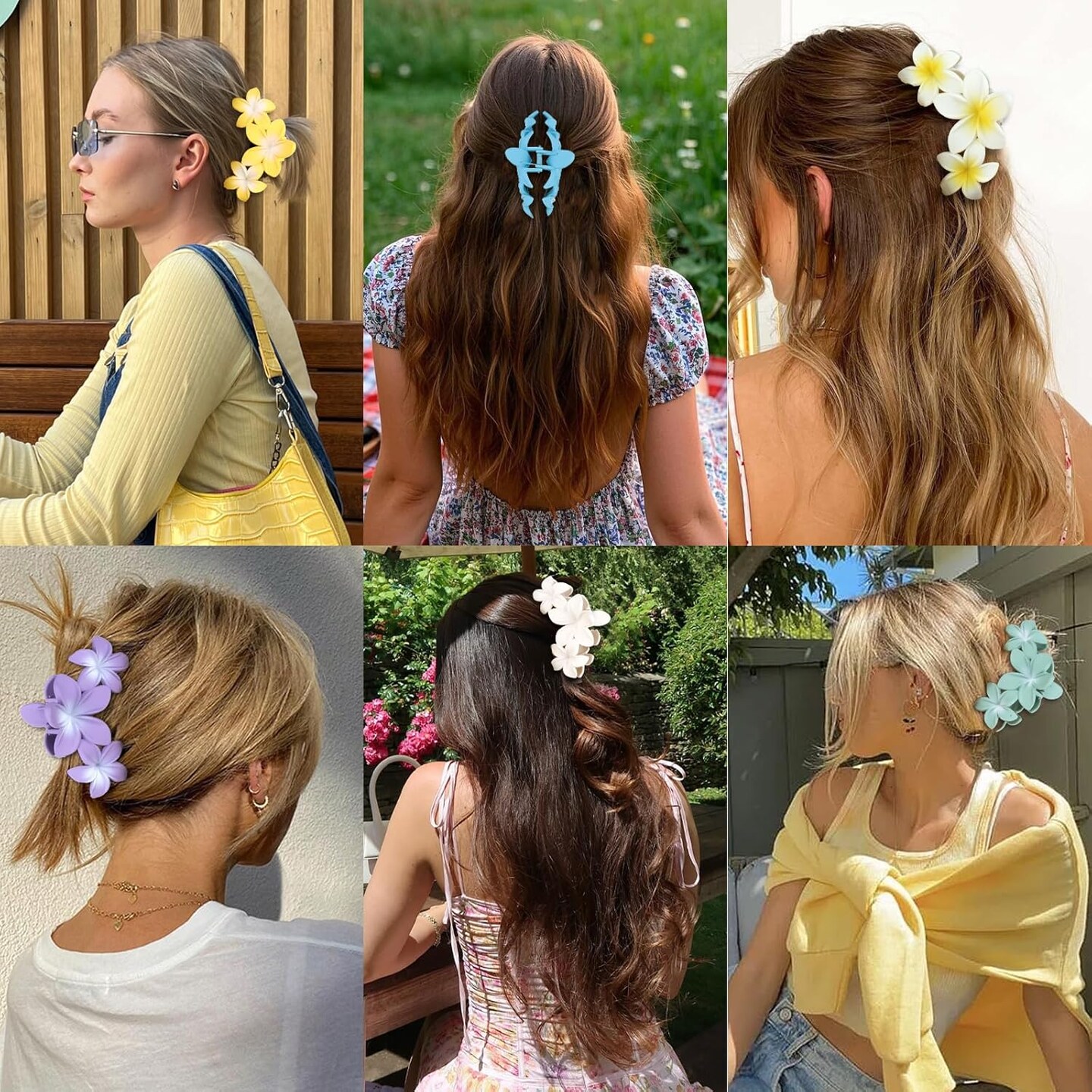 8Pcs Flower Hair Clips Matte Non-slip Hair Claws for Women Large Claw Clips
