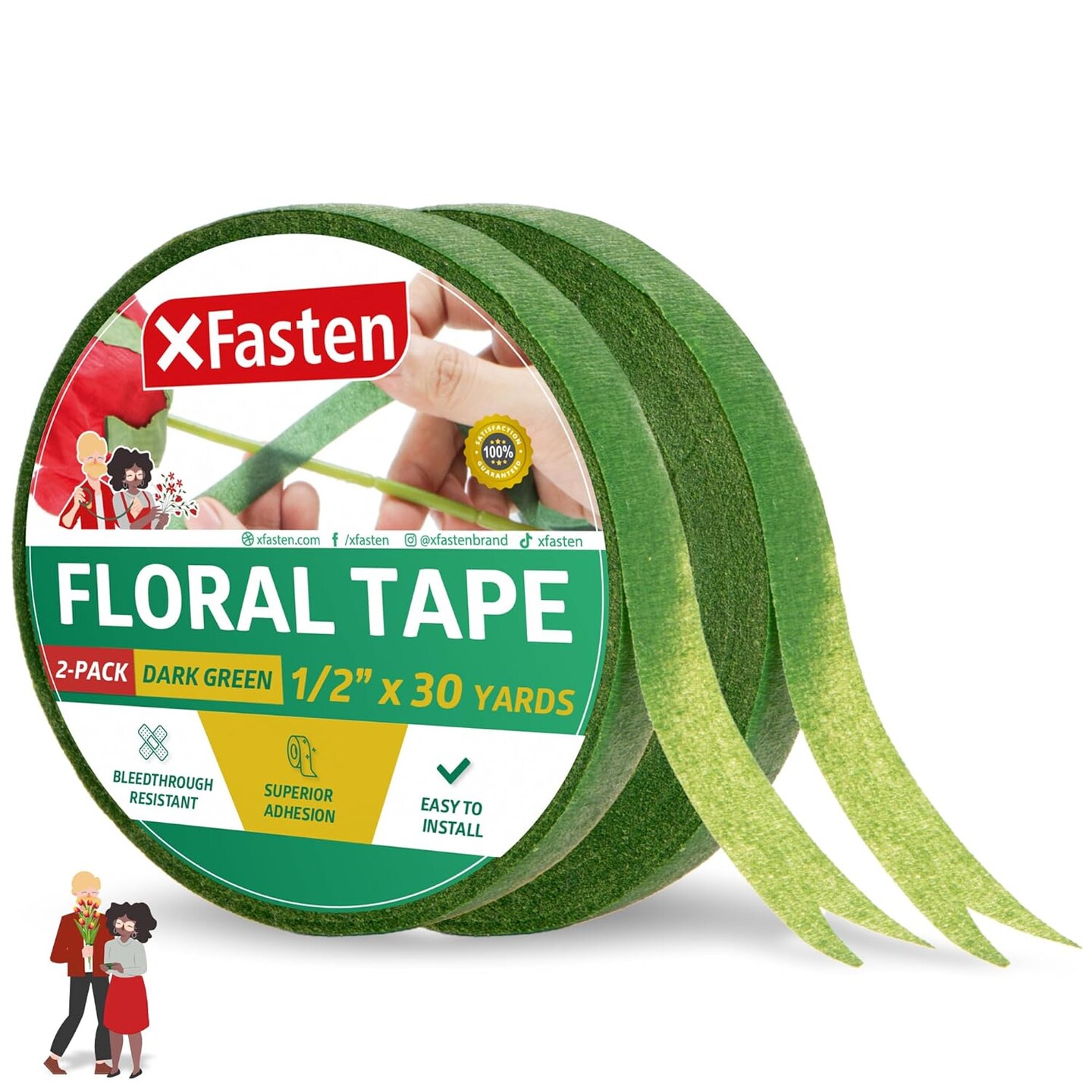 Wide Floral Tapes Bouquet Stem Wrap Tape for Florist