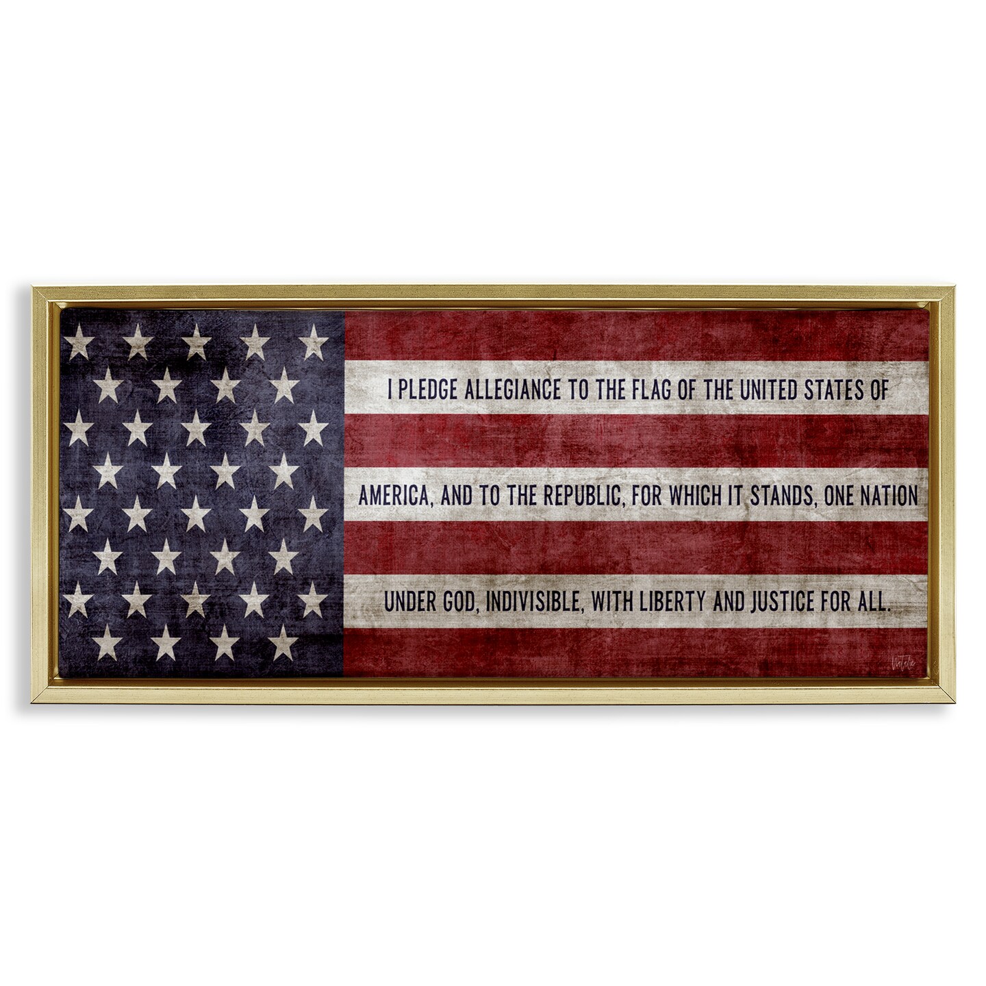 Stupell Industries Pledge Of Allegiance Flag Floating Frame By Natalie ...