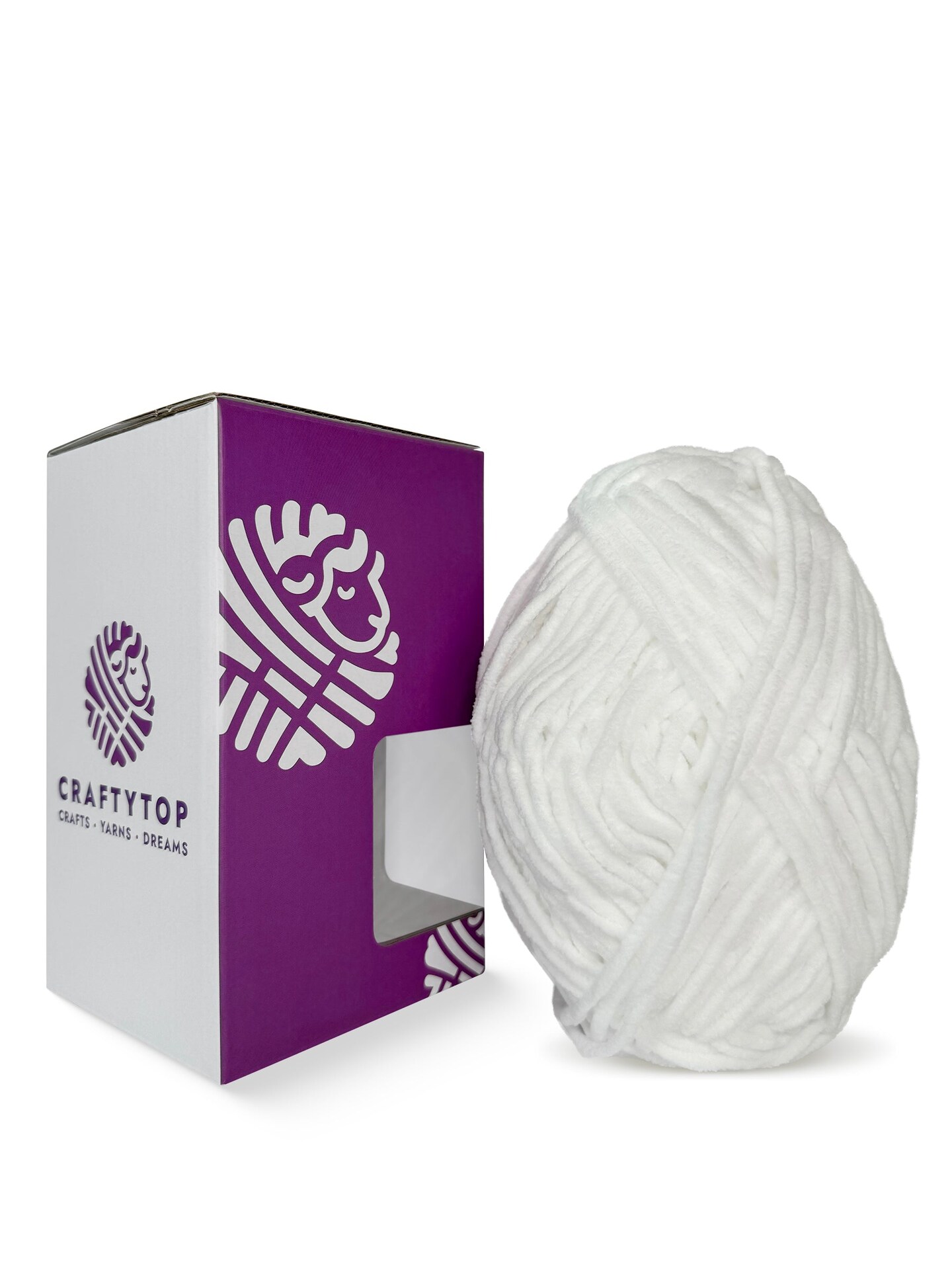 Craftytop™ Bulky Velvet Yarn #5 for Knitting & Crochet (Polar Frost)