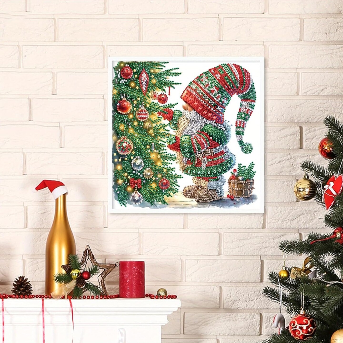 Christmas Gnome Old Man Diamond Painting Kit for Adult Beginners