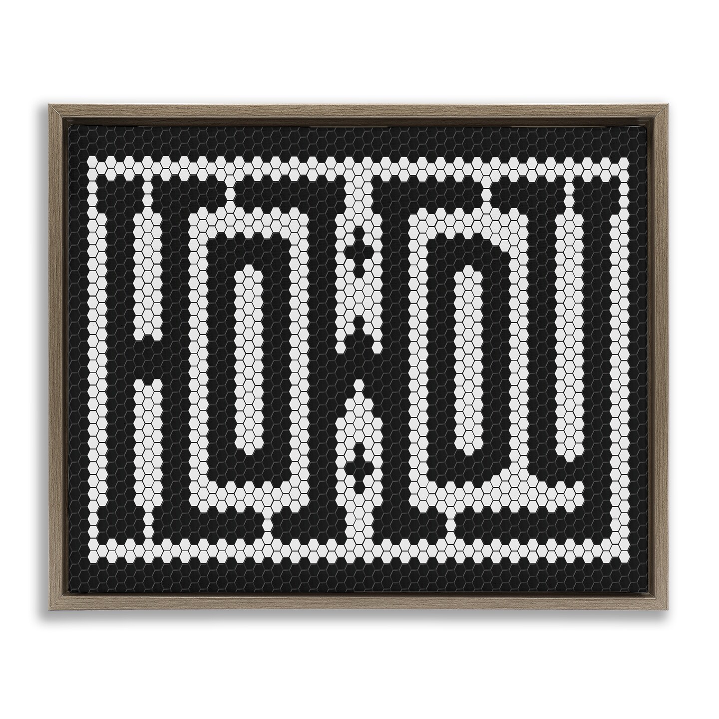 Stupell Industries Mosaic Style Howdy in Black Floating Frame By Lettered and Lined
