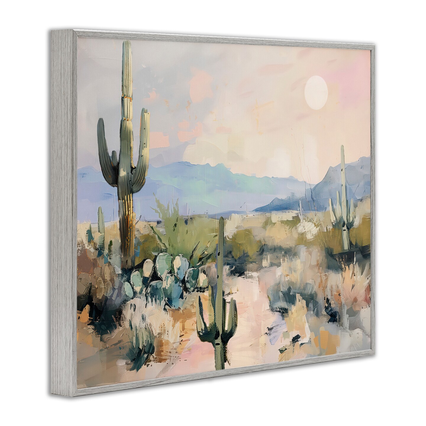 Stupell Industries Prairie Desert with Cacti Framed Giclee By Annabelle Hall