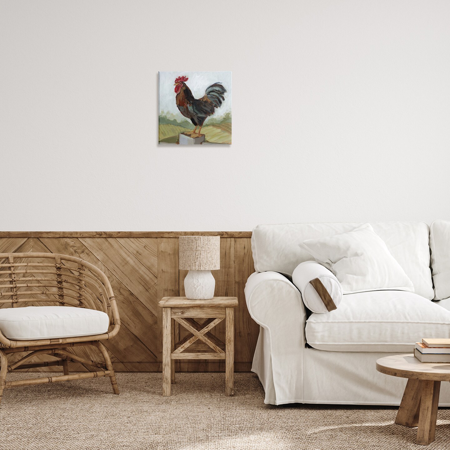 Stupell Industries Rooster Perched On Fence Canvas By Susan Winget