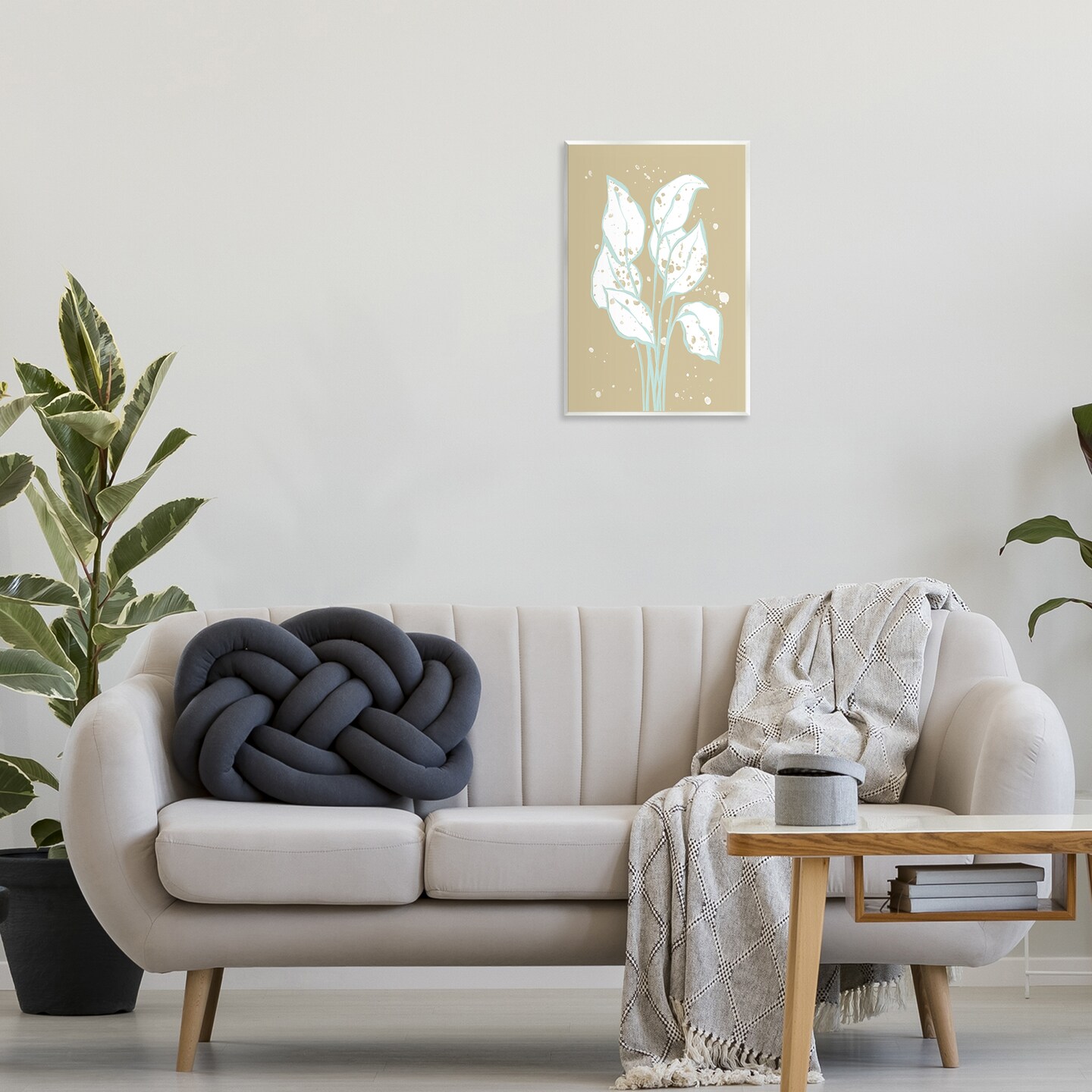 Stupell Industries Beige Leafy Abstract Wall Plaque By Martina Pavlova