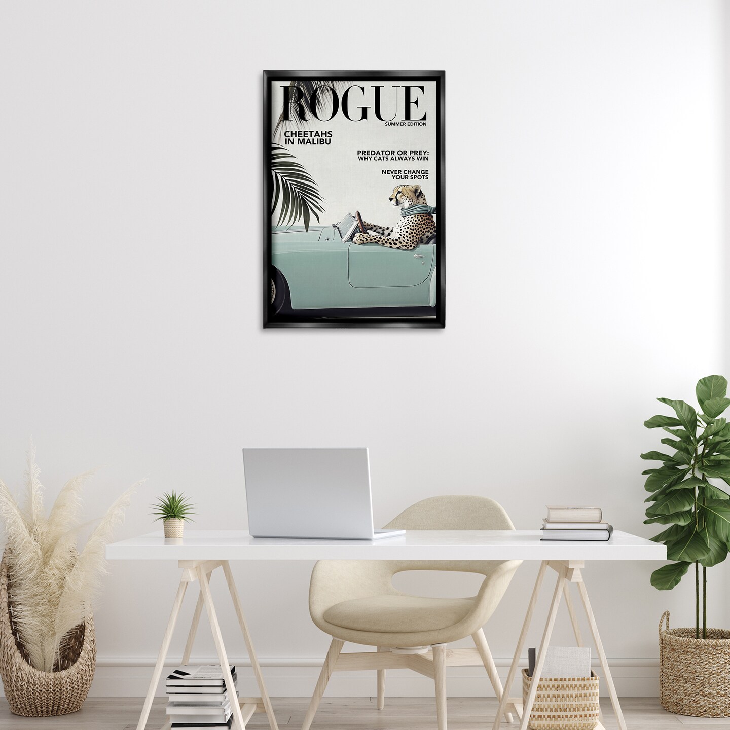 Stupell Industries Rogue Cheetah Magazine Floating Frame By Annabelle Hall