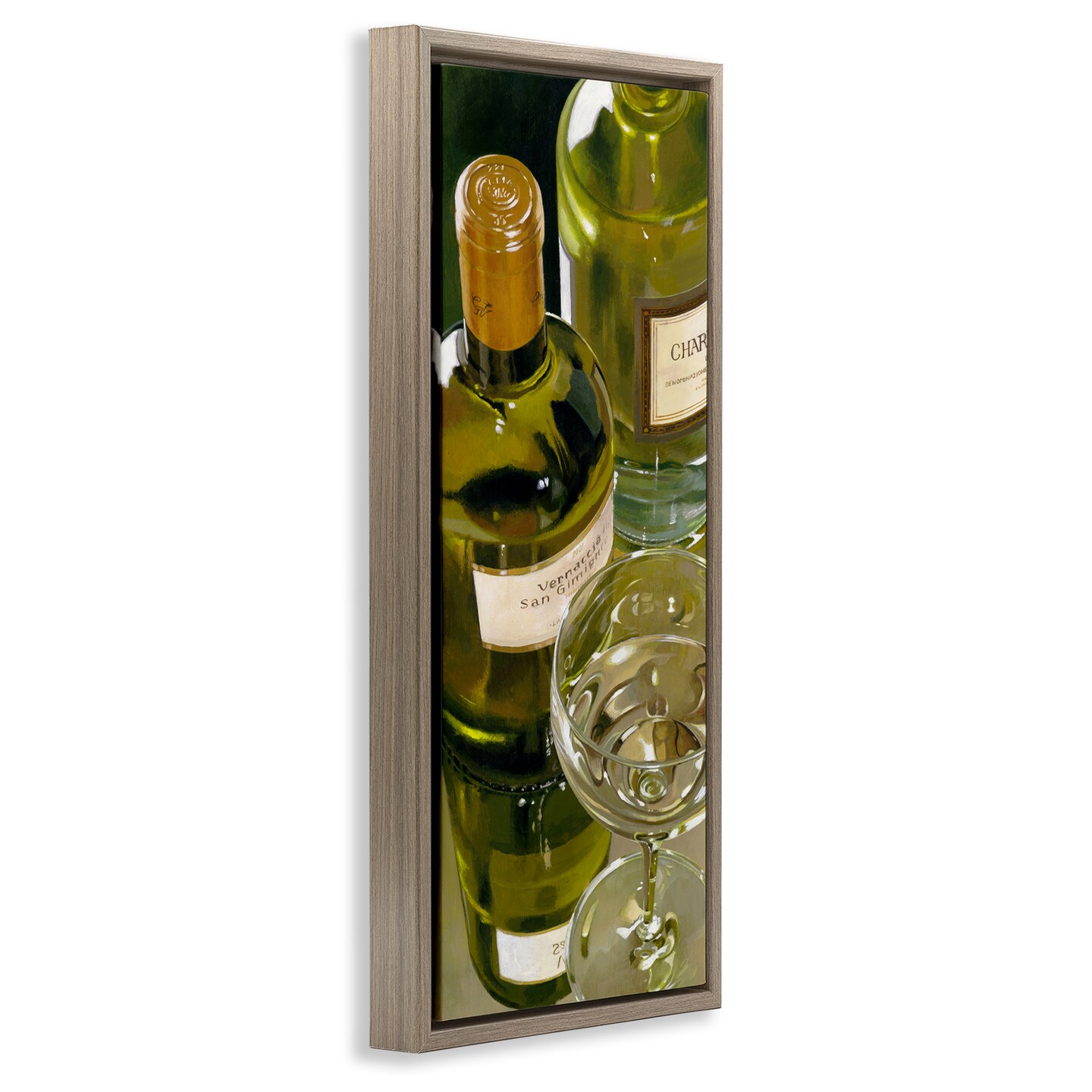 Stupell Industries Vintage White Wine Bottles Floating Frame By Stefano Ferreri