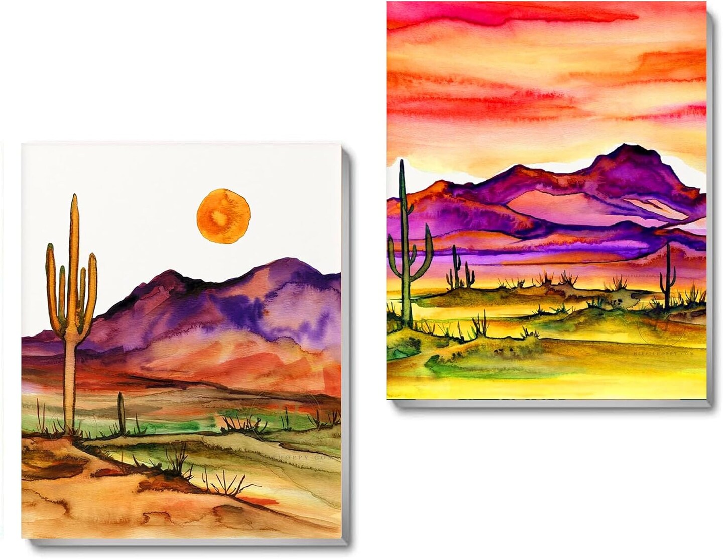 8x12inch - 2 Pack Framed Paint by Numbers Kit for Adults