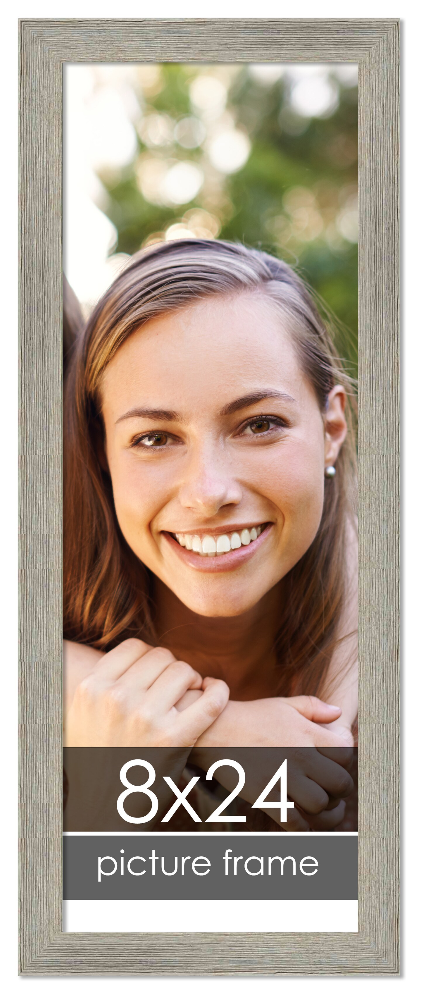 8x24 Wide Barnwood Picture Frame with UV-Resistant Acrylic &#x26; Acid Free Backing, Available in 6 Paint Finishes - Grey, Brown, White, and Black