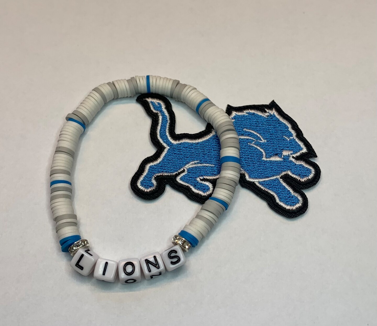 Detroit Lions Inspired Bracelet Set with Rhinestone Beads, Football, NFL, Ford Field product 2