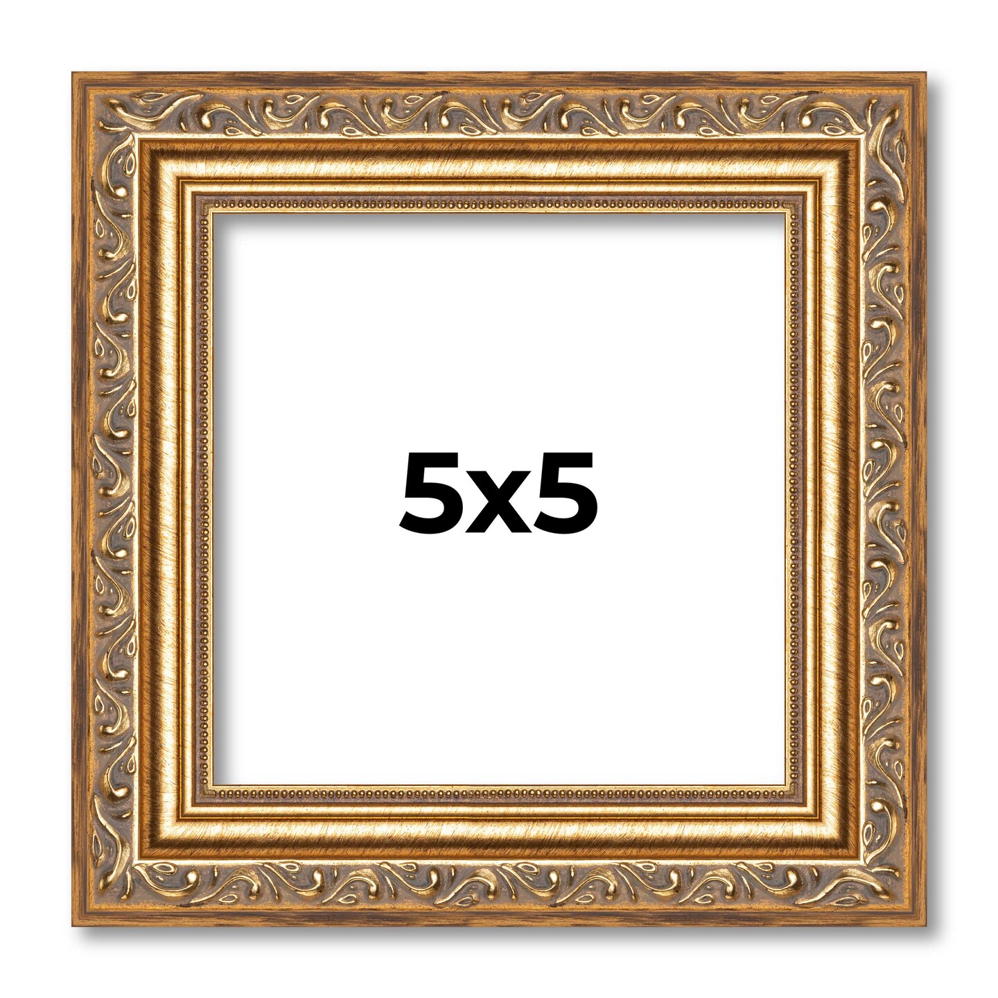 5x5 Museum-Quality Picture Frame with UV-Resistant Acrylic & Acid-Free Backing, Available in 4 Finishes - Gold, Silver, Bronze, and Black