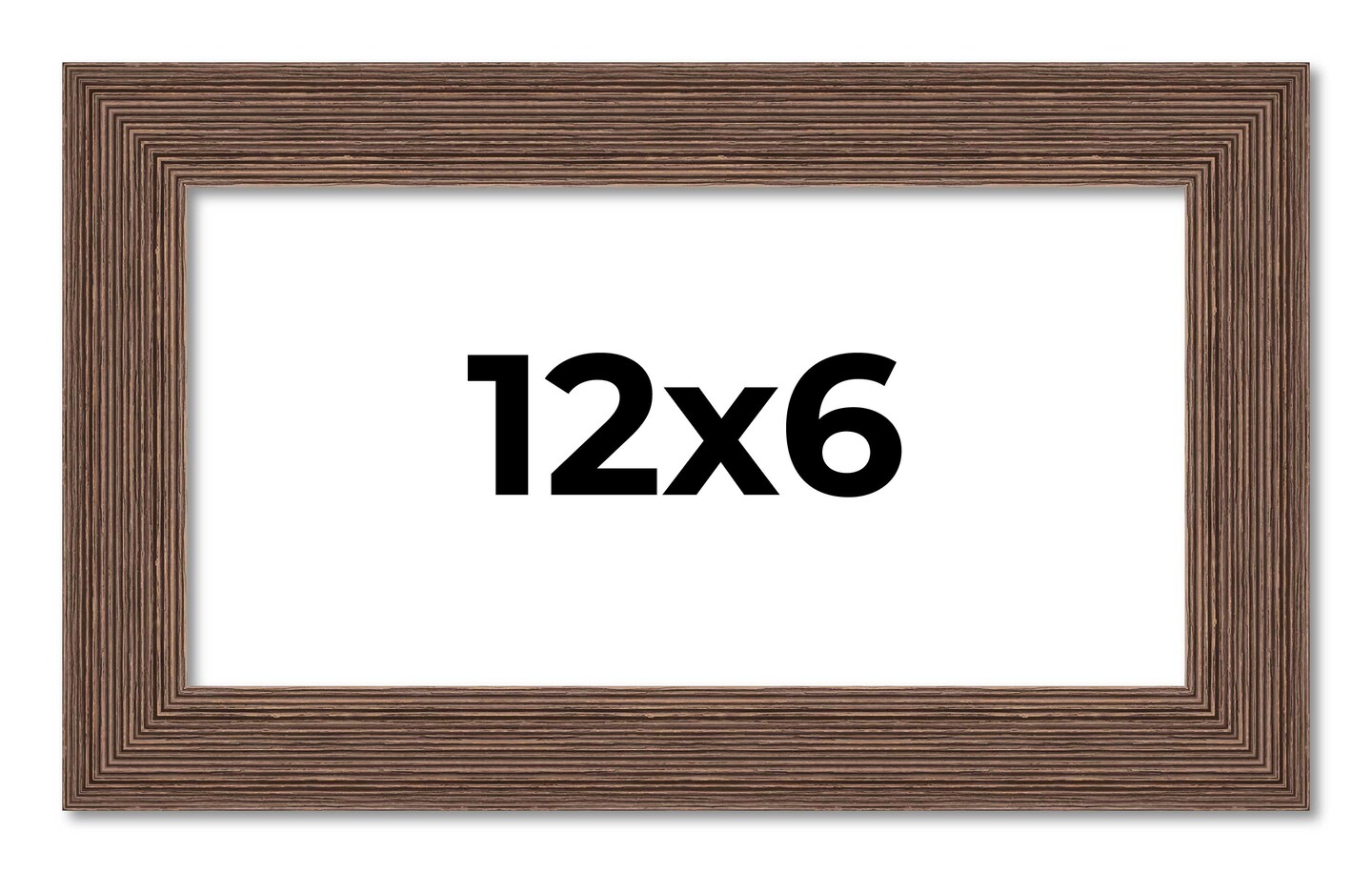 12x6 Wide Barnwood Picture Frame with UV-Resistant Acrylic &#x26; Acid Free Backing, Available in 6 Paint Finishes - Grey, Brown, White, and Black