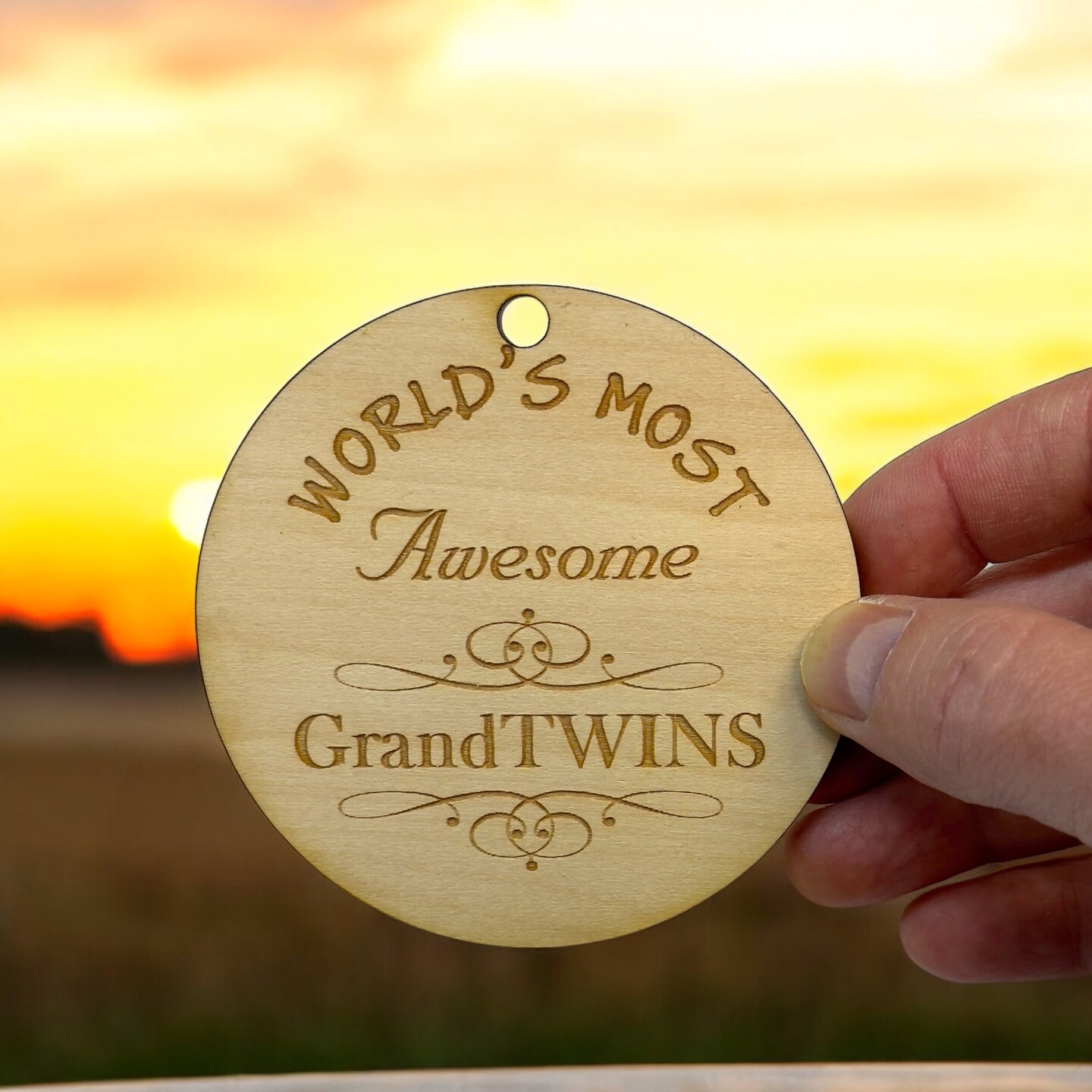 Ornament - World's most awesome GrandTwins - Raw Wood Ornament - World's most awesome GrandTwins - Raw Wood